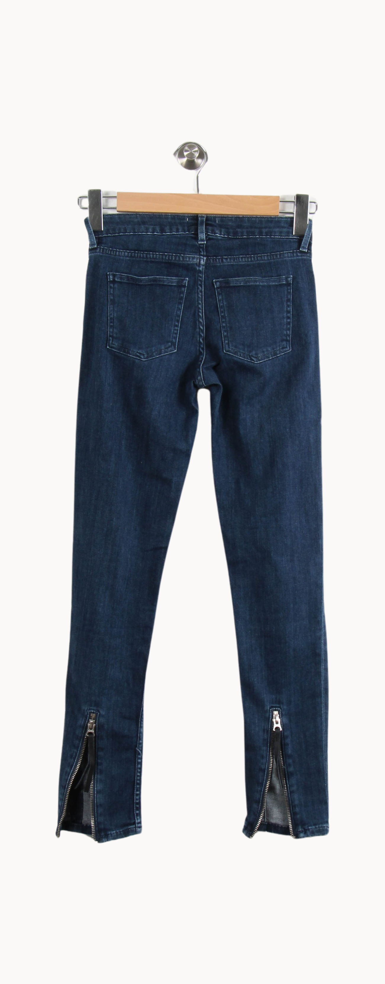 Cropped slim jeans with studs ACNE STUDIOS - Seconde Main Blue
