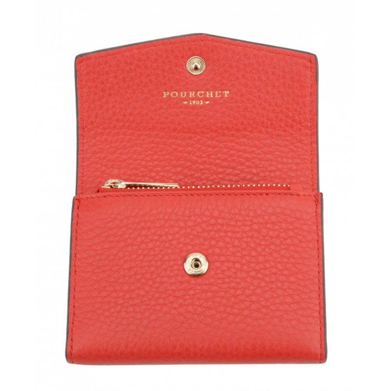 Porte-monnaie - cuir de veau POURCHET Rouge