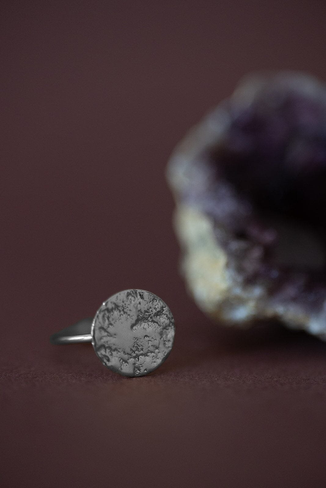 Hammered round ring silver plated MONSIEUR SIMONE Silver