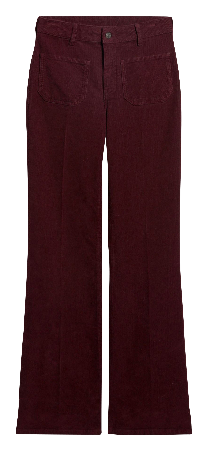 Broek met uitlopende pijpen en ribtextuur | katoenblend DOMPAY Bordeaux