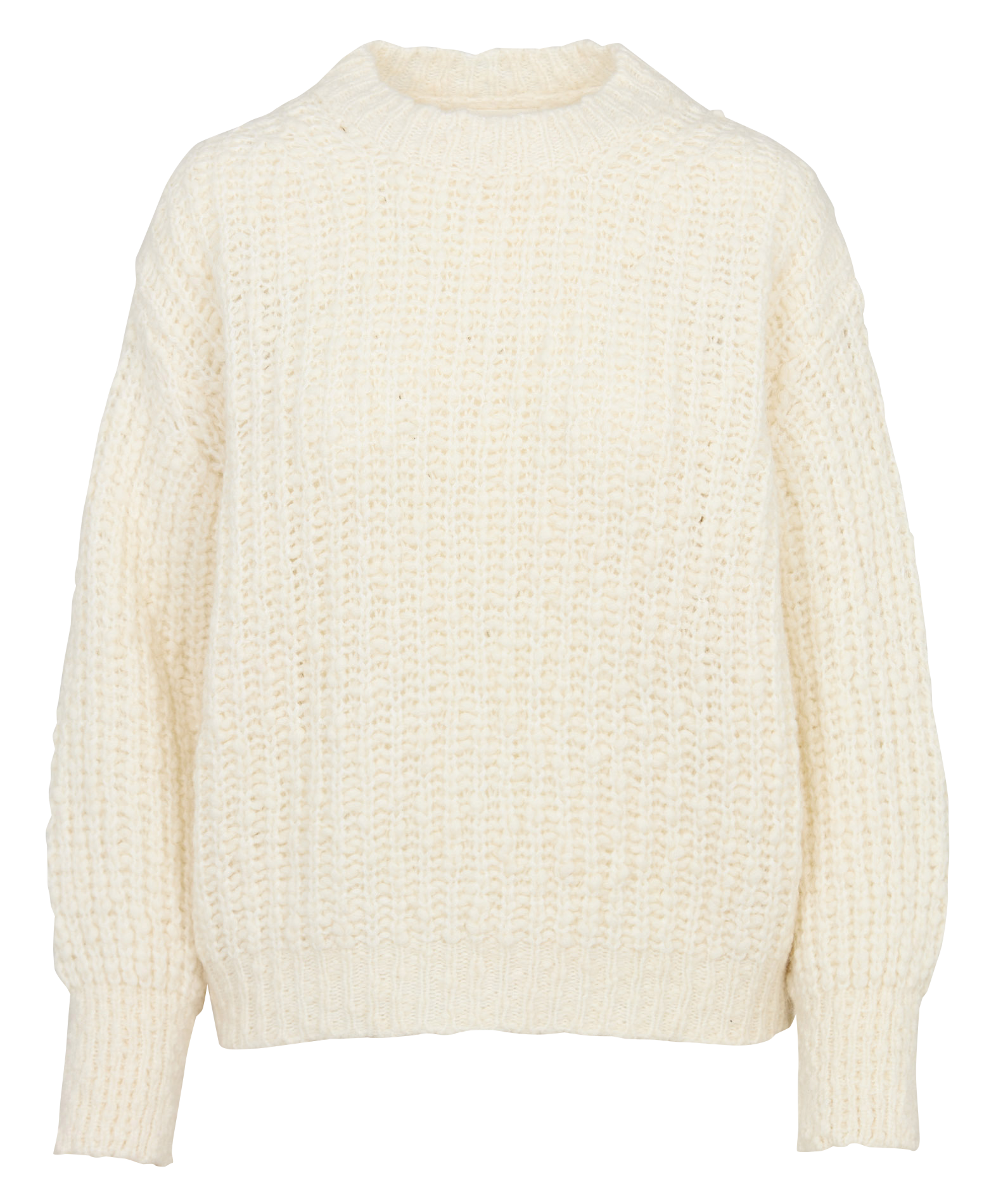 Pull oversize col rond en maille MAISON 123 Blanc
