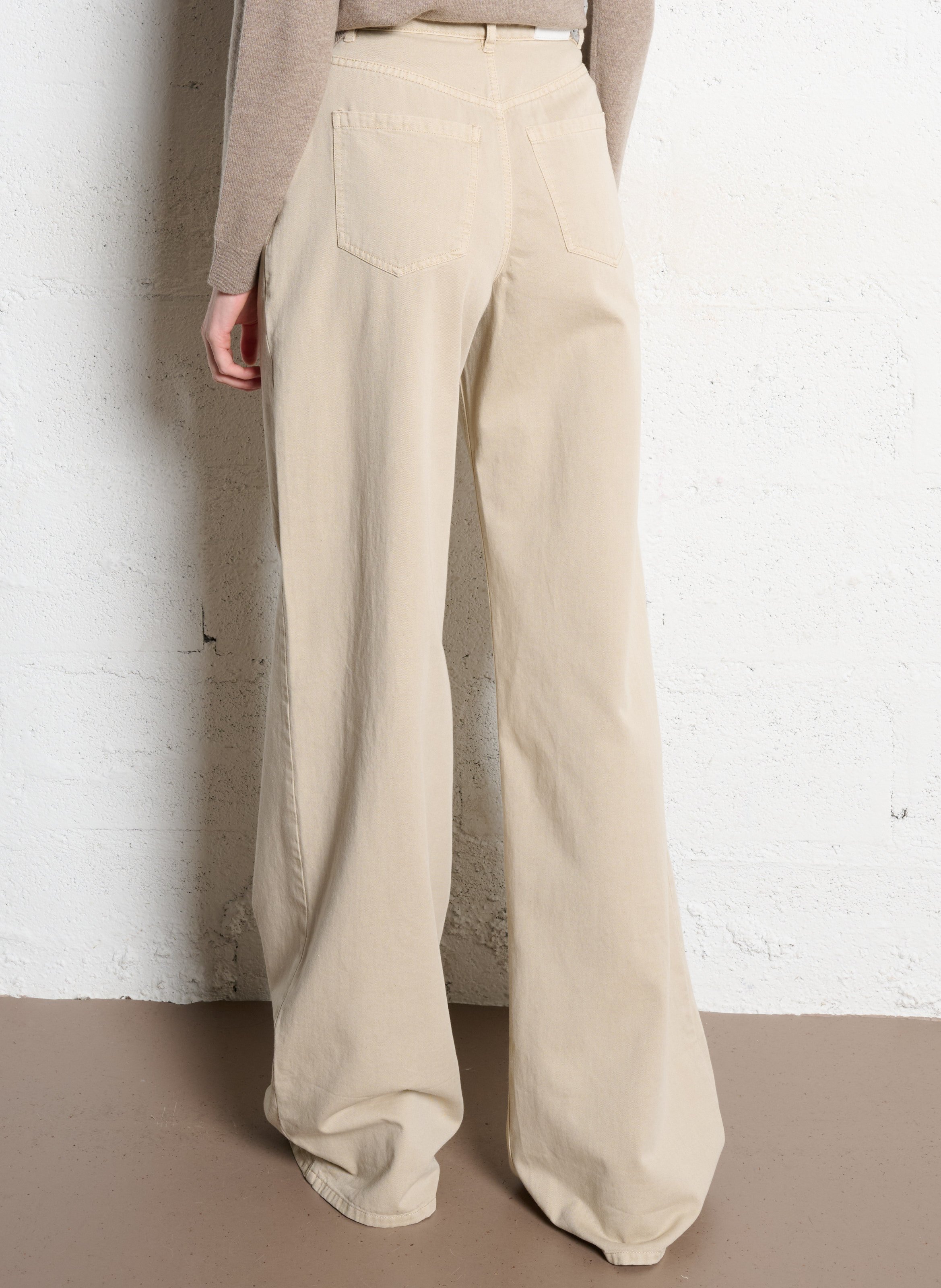 Wijde broek van katoen IKKS Beige