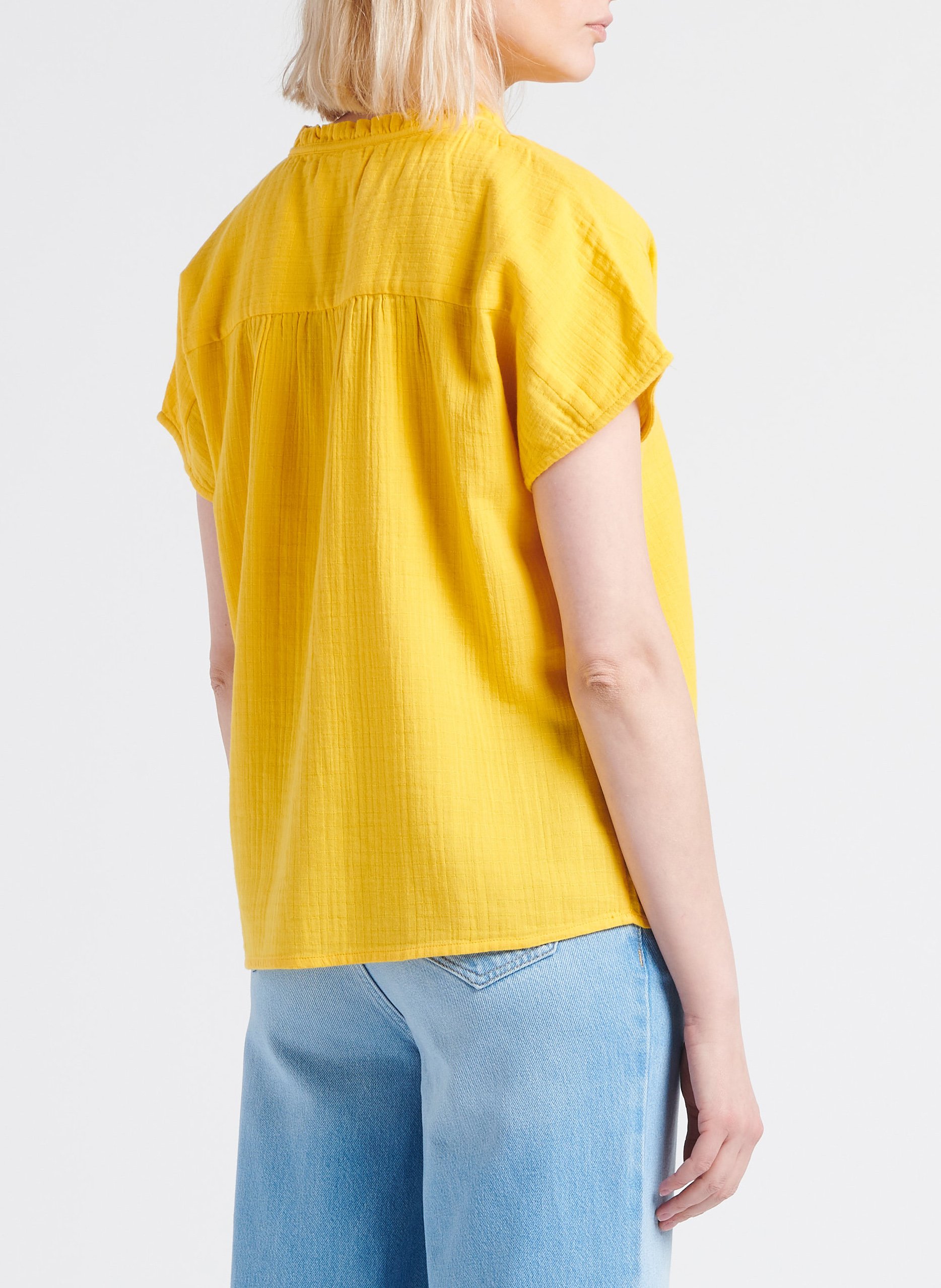 Top col rond en coton VILA Orange