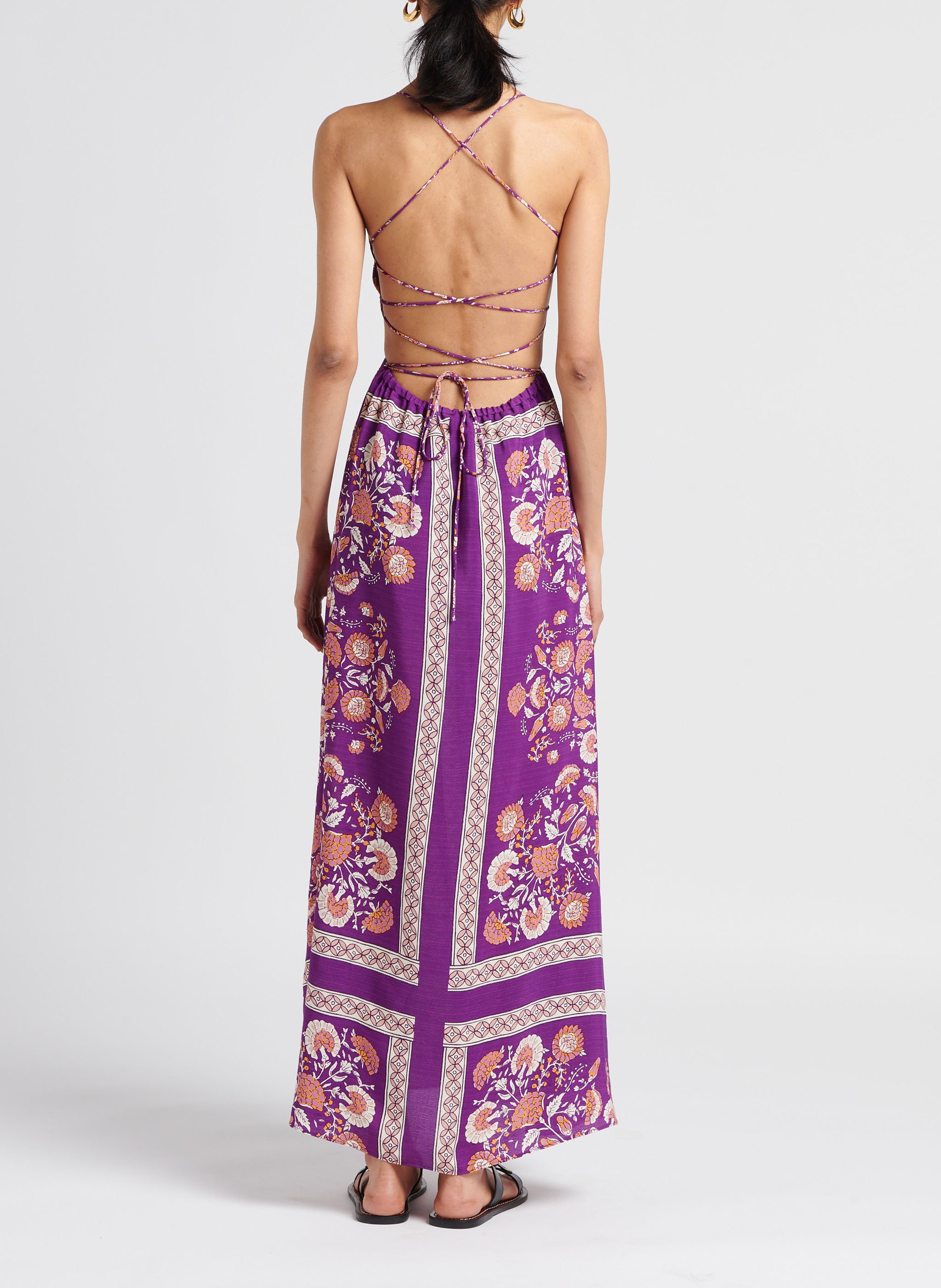 Robe longue en viscose imprimée ANTIK BATIK Violet