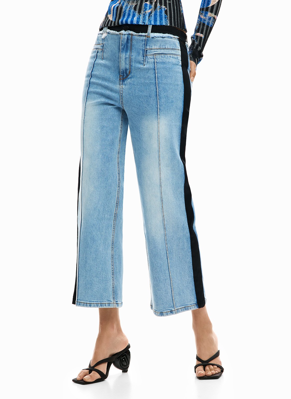 Gekürzte Baumwollhose DESIGUAL Blau