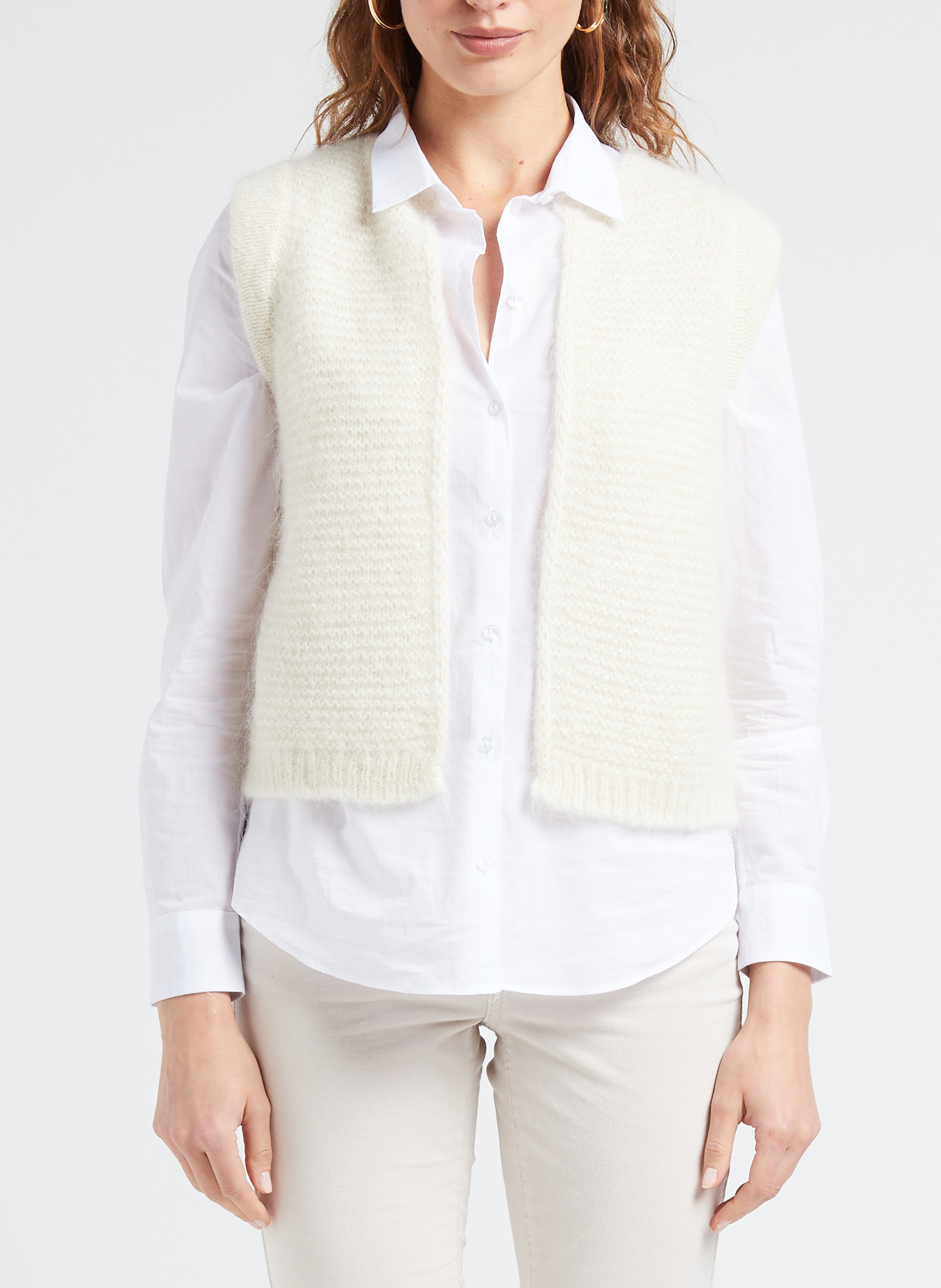 Straight knitted round-neck cardigan SUD EXPRESS