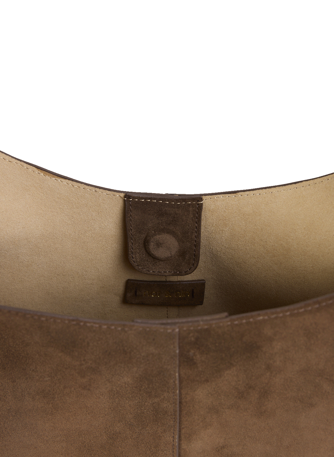 Sac hobo en cuir velours NAT & NIN Marron