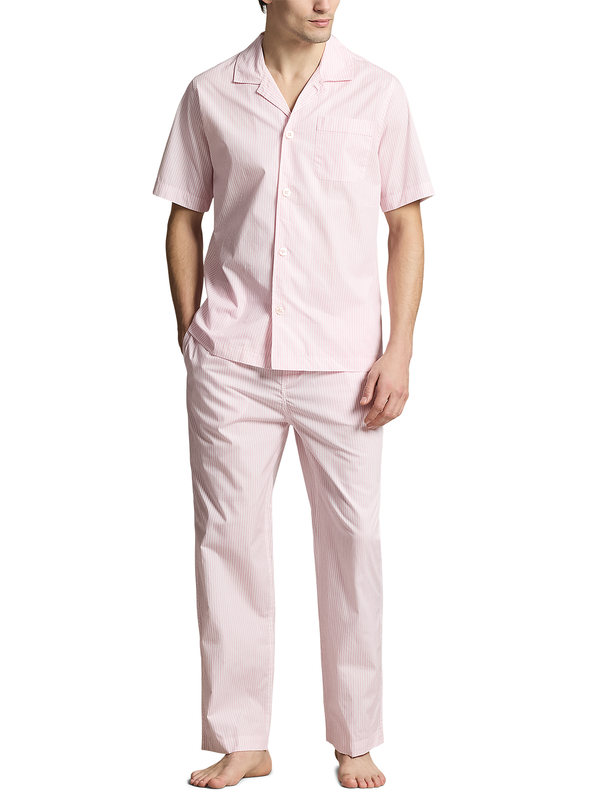 Overhemd met gestreepte pyjama van katoen POLO RALPH LAUREN Roze