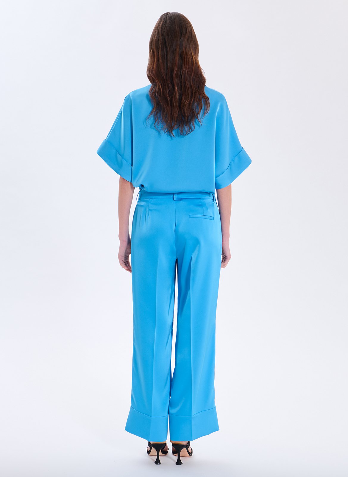 Pantalon droit satiné ZAPA Bleu