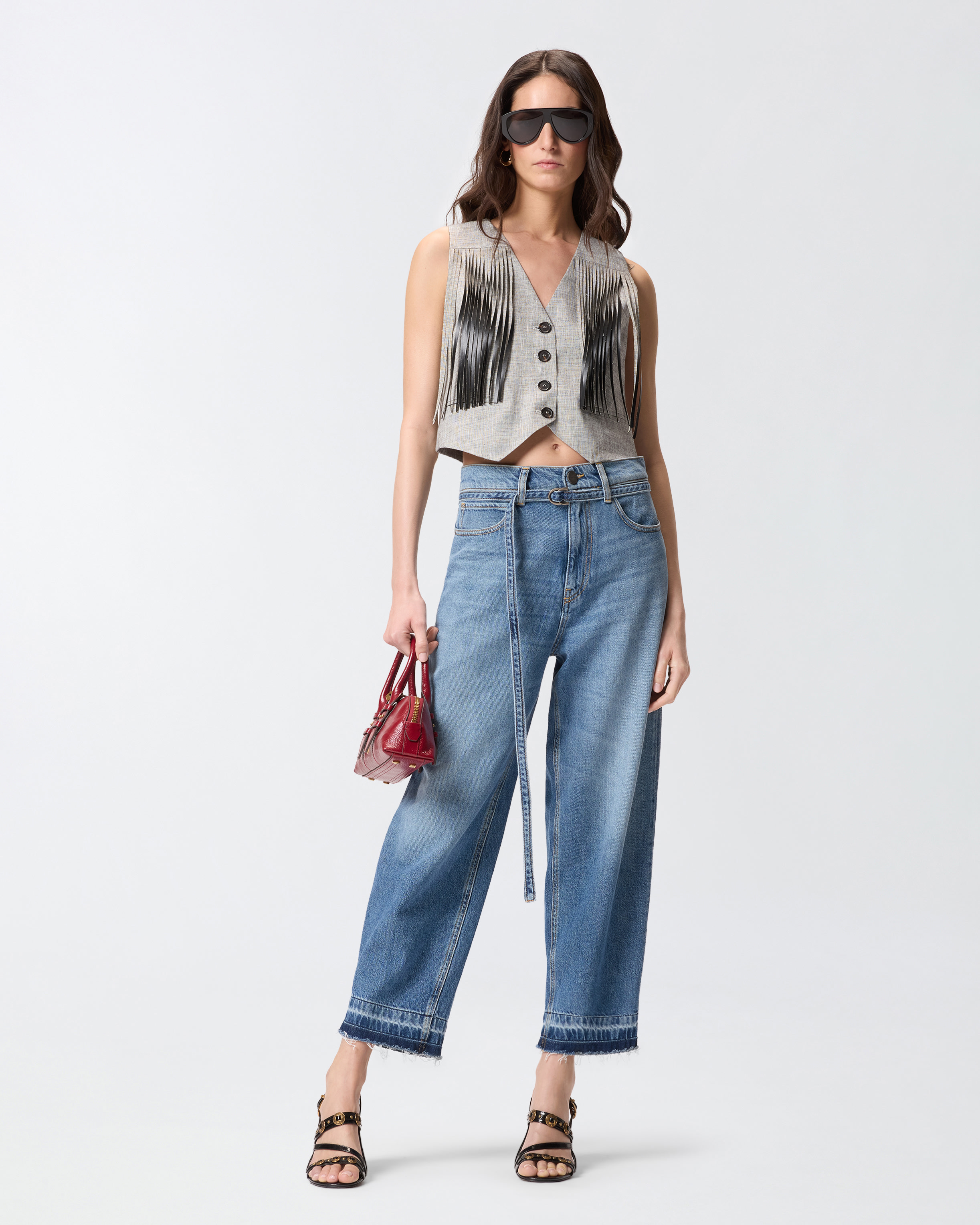 Distressed balloon jeans PINKO Blue