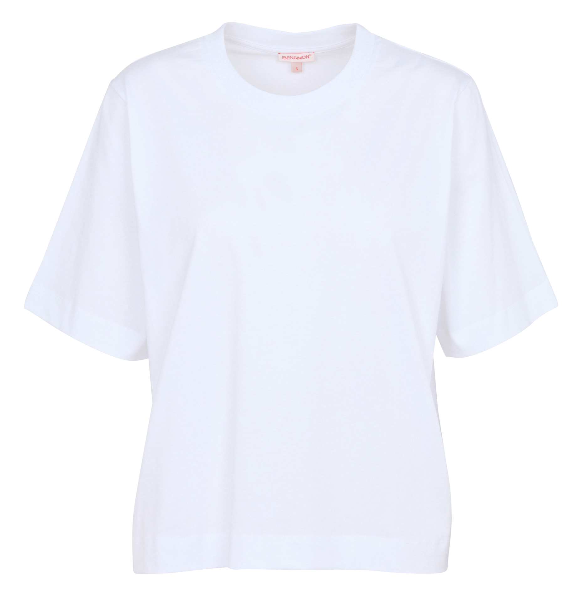 Baumwoll-Pullover mit Rundhalsausschnitt BENSIMON Weiss