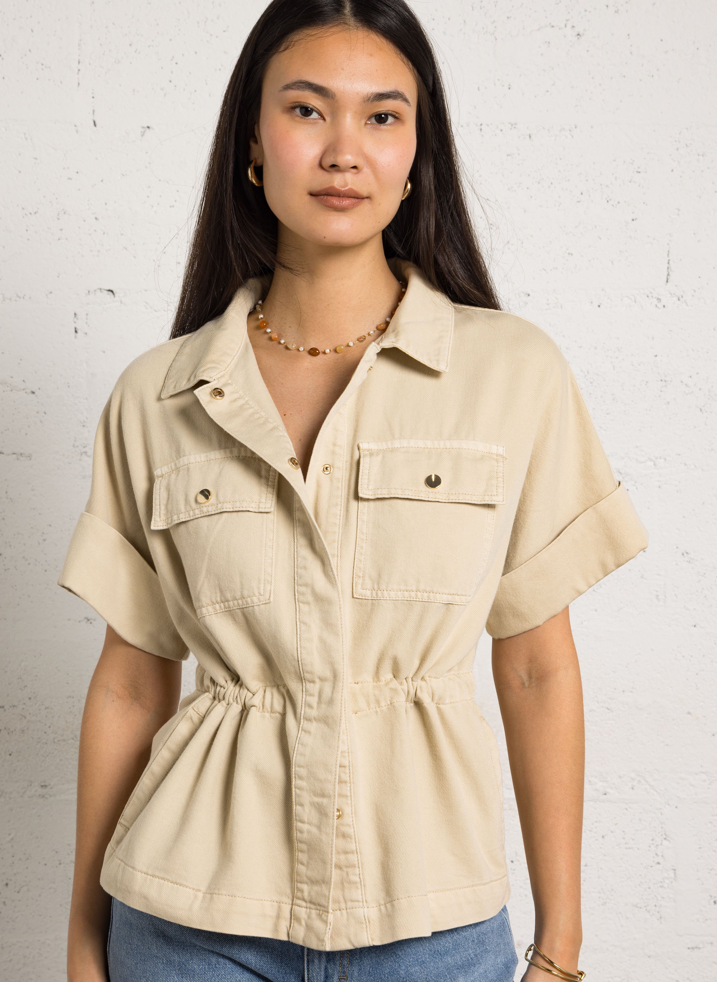 Chemise col classique en coton MAISON 123 Blanc