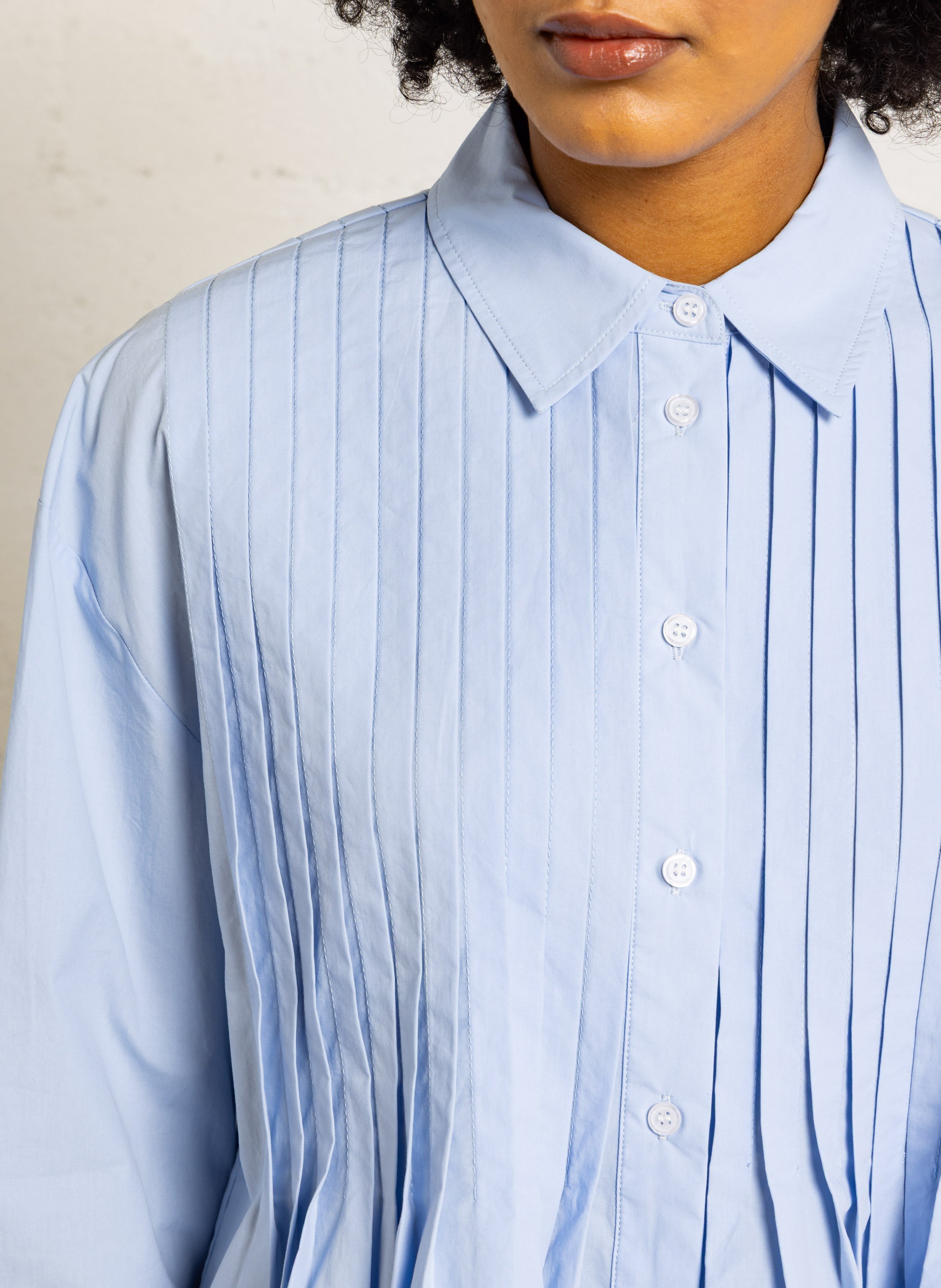 Organic cotton shirt with classic collar SUNCOO Blue