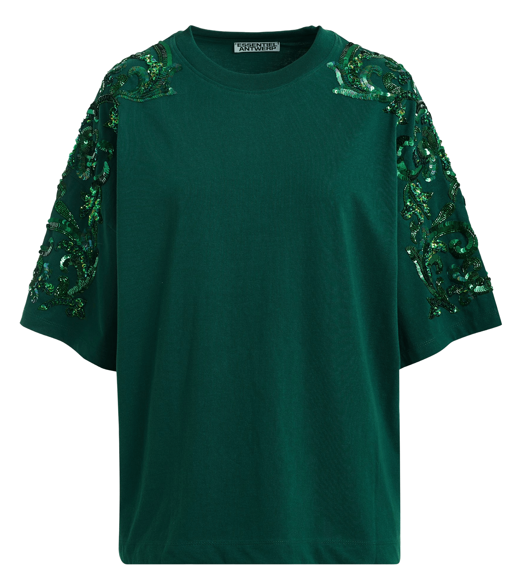 Oversize-T-Shirt mit Rundhalsausschnitt ESSENTIEL ANTWERP Grun