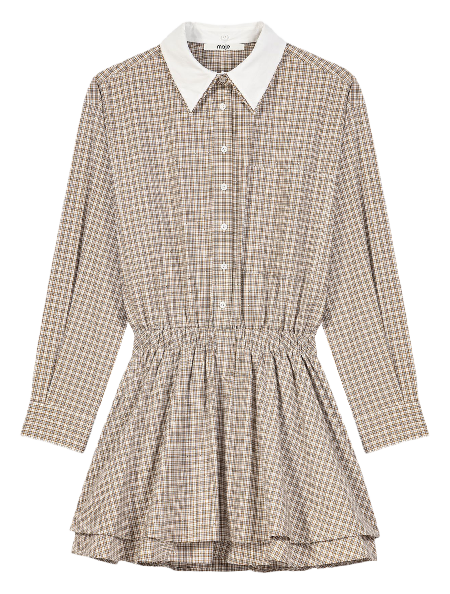 Korte katoenen jurk MAJE Beige