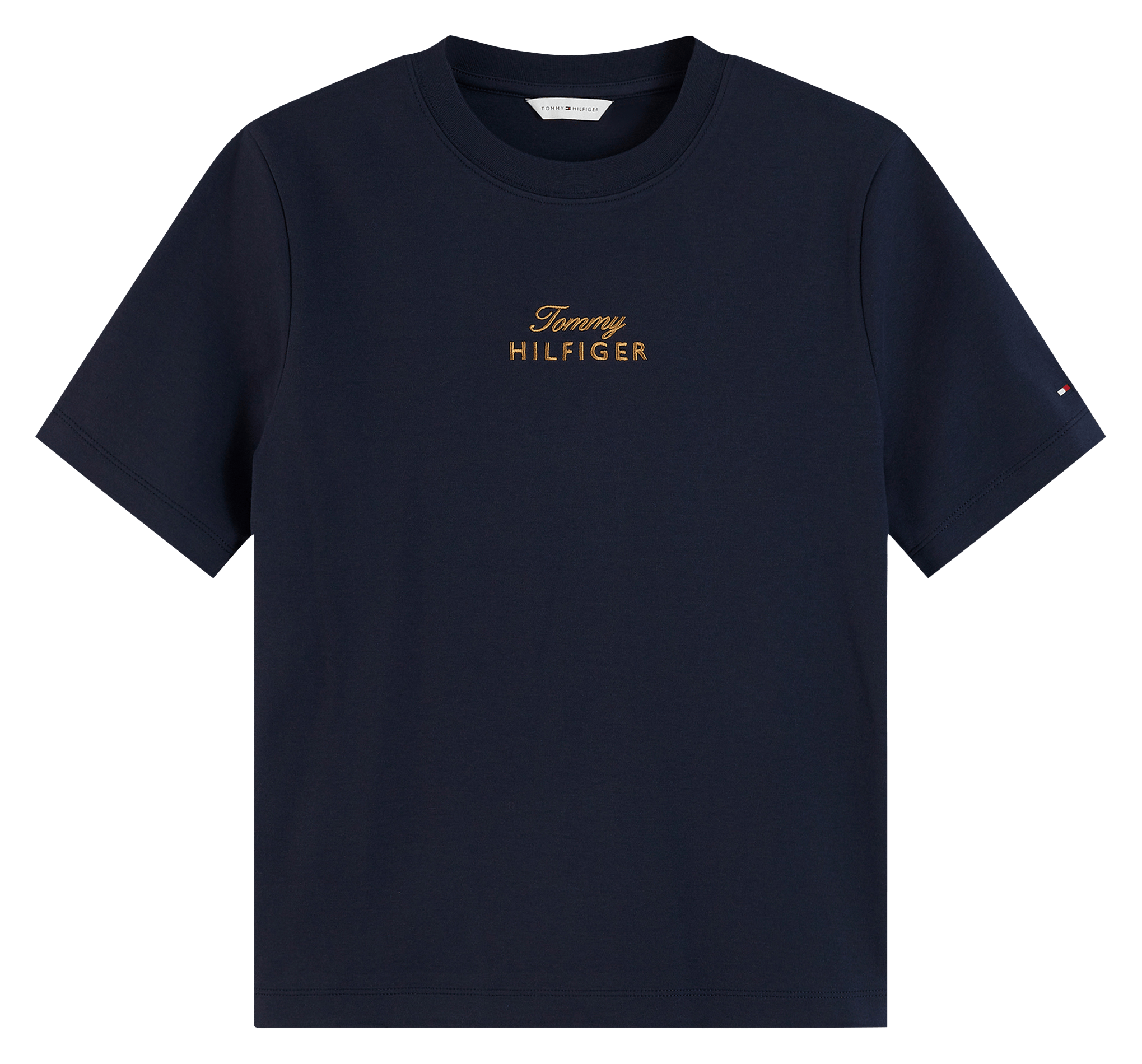 Round neck t-shirt with embroidered detail TOMMY HILFIGER