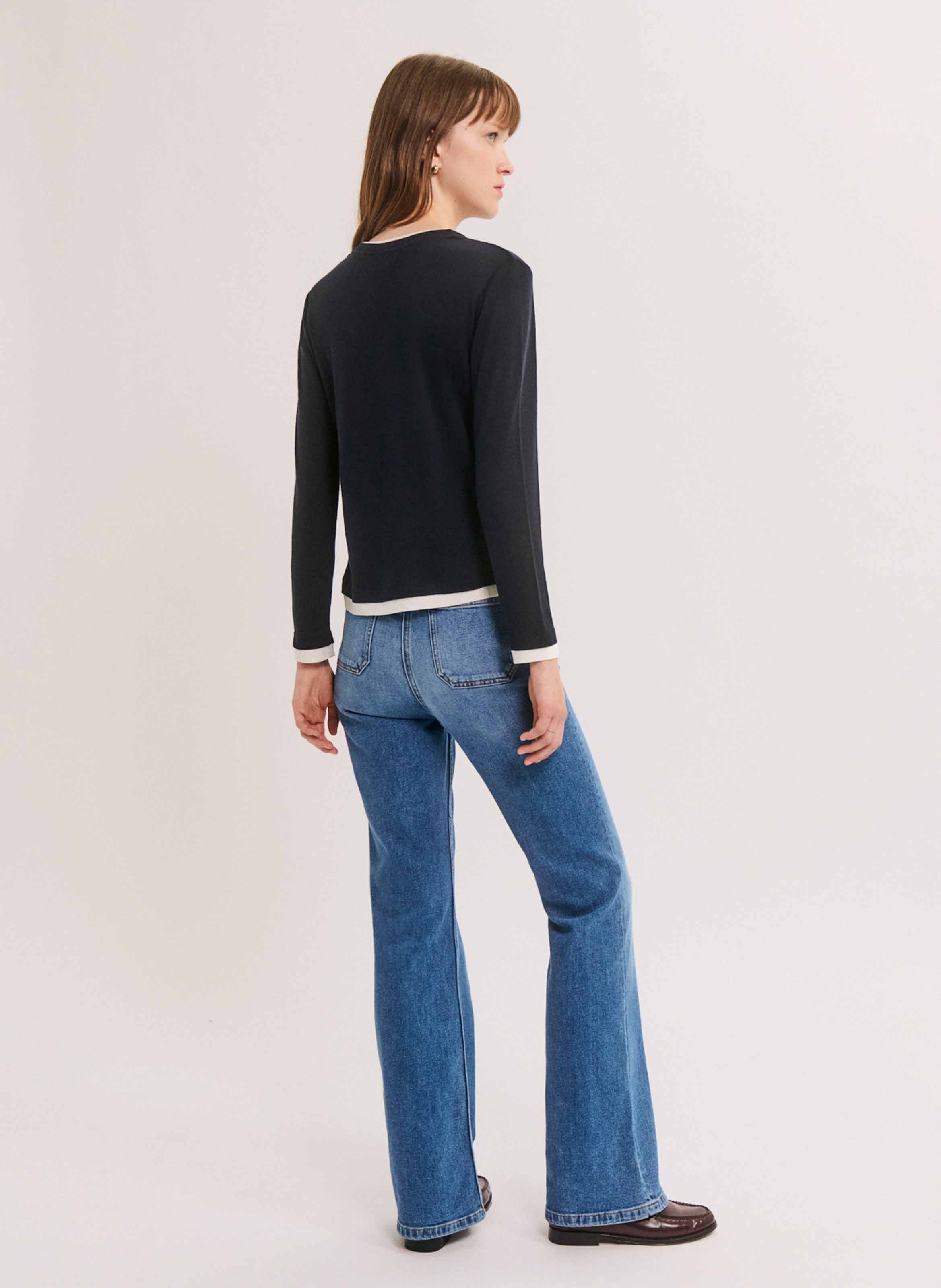 Straight-cut round-neck T-shirt PABLO Blue