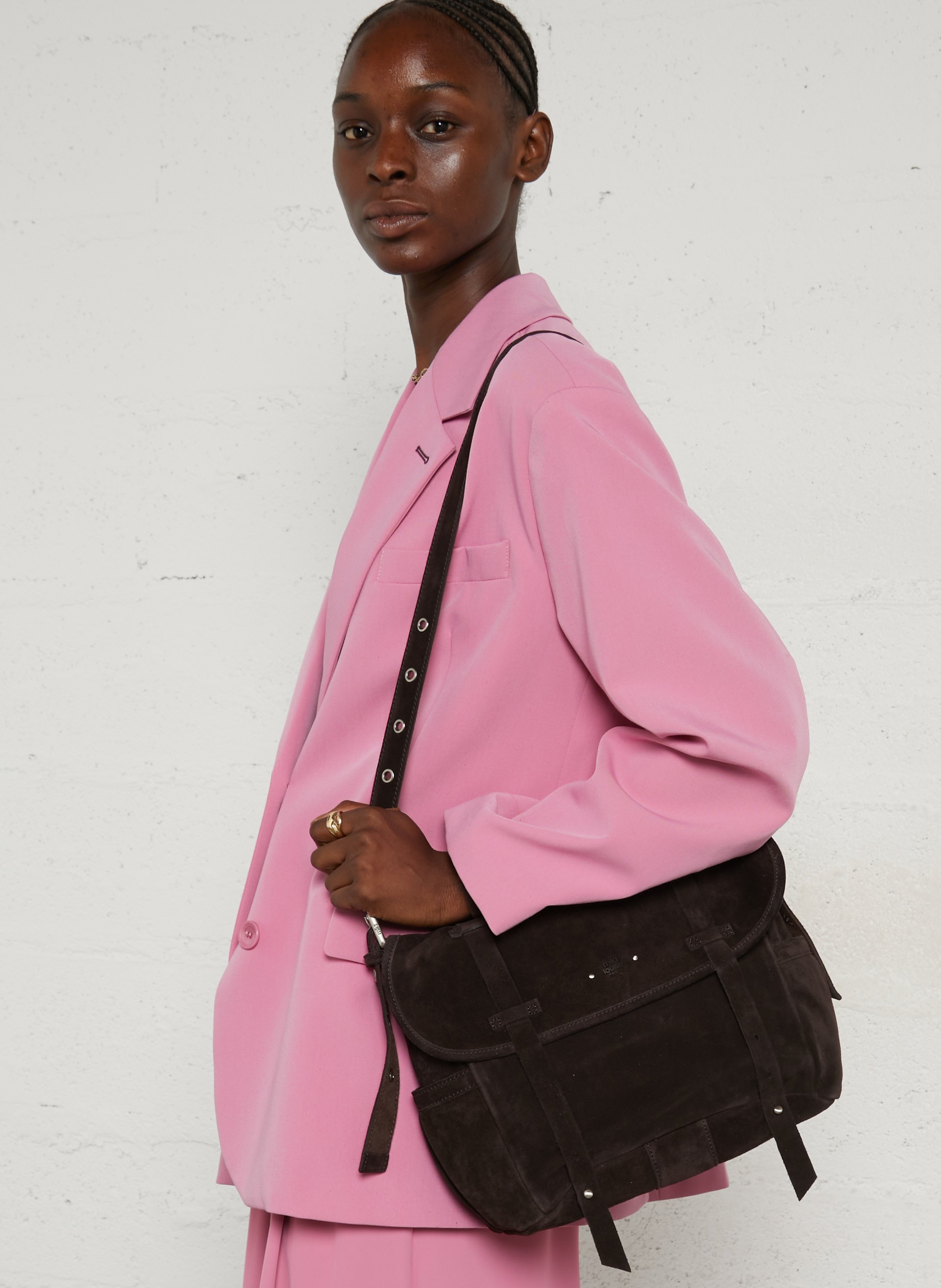 Schultertasche aus Leder MILA LOUISE Braun