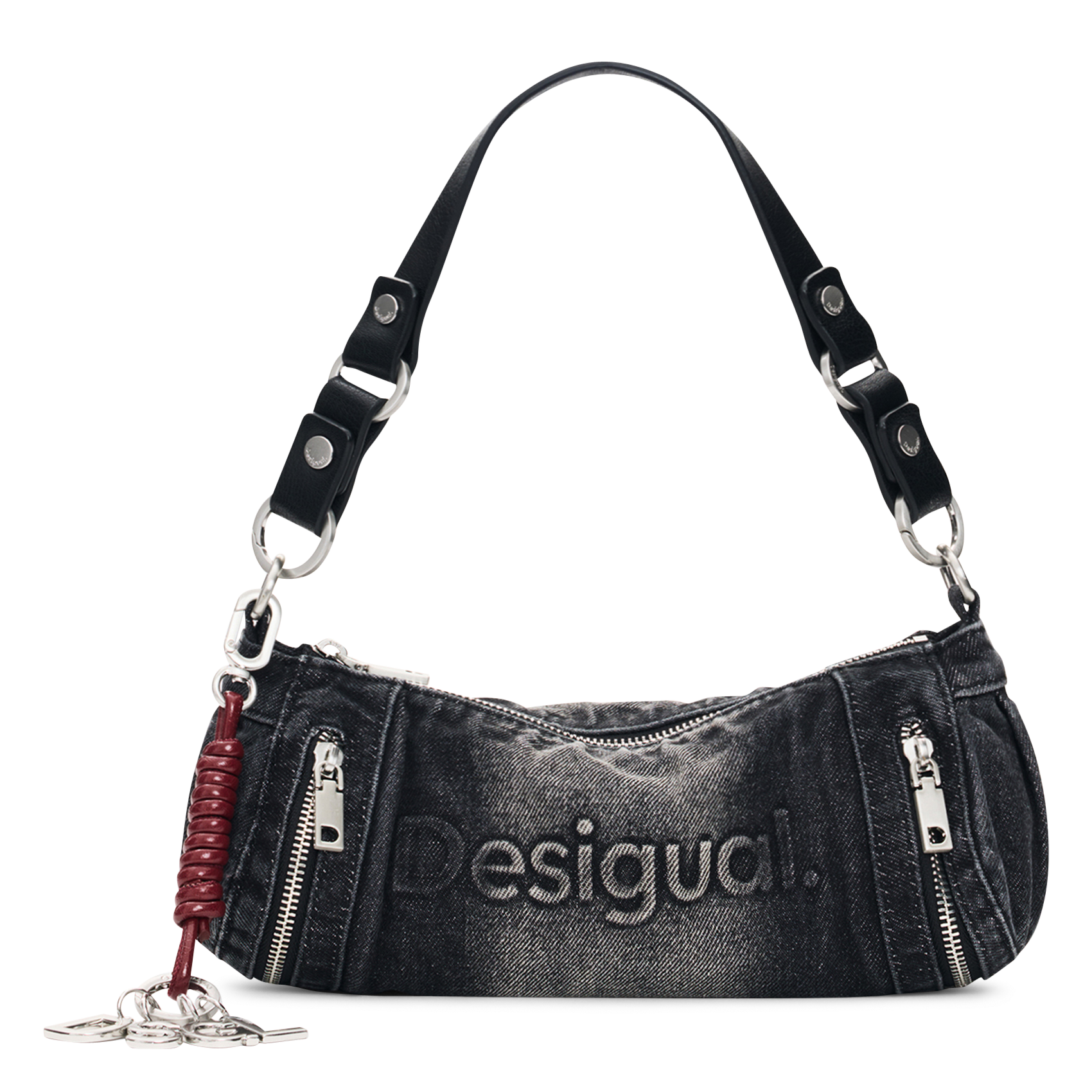 Sac porté épaule en denim de coton mélangé DESIGUAL Noir