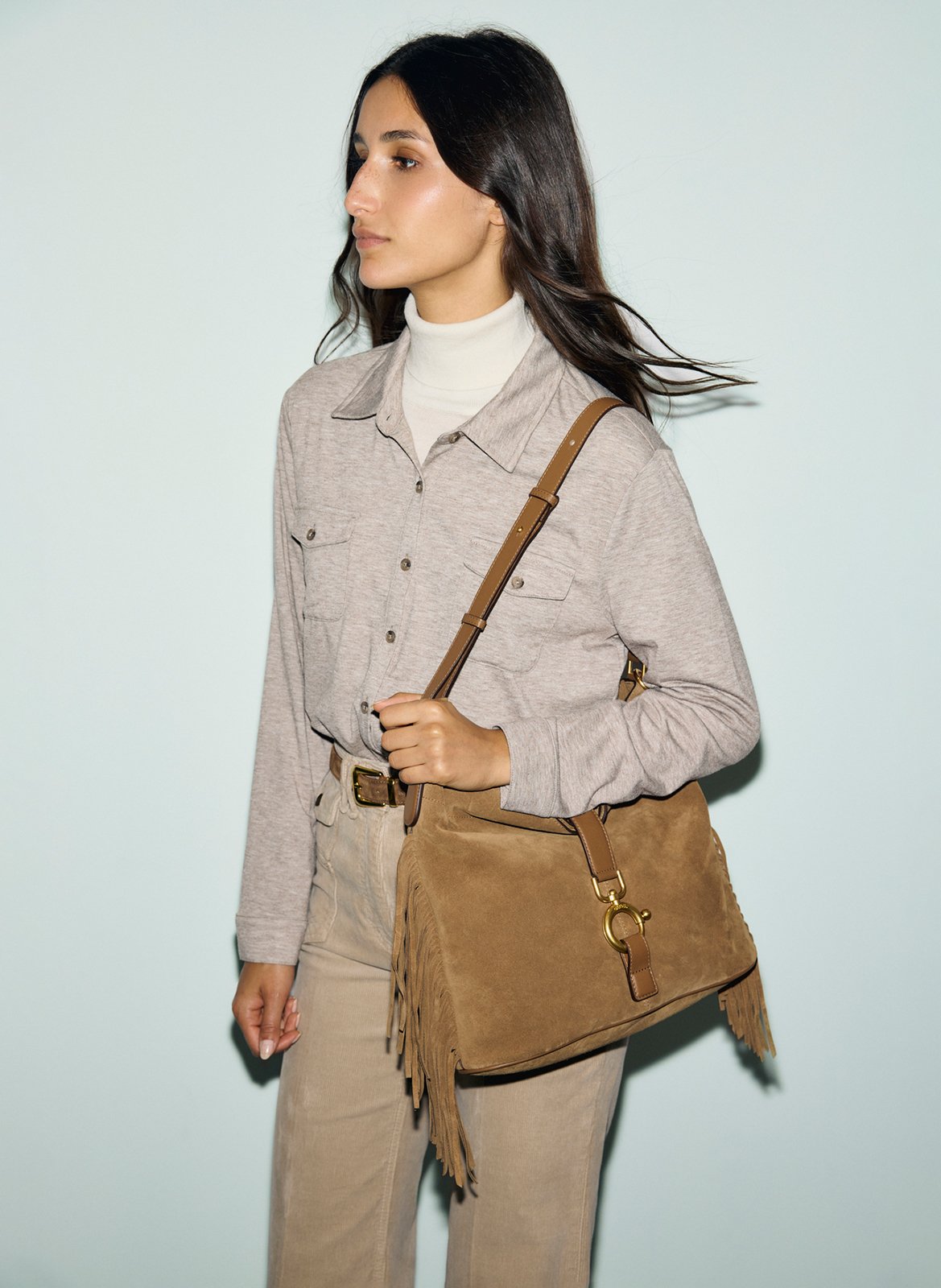 Straight shirt with classic collar and pockets GERARD DAREL Beige