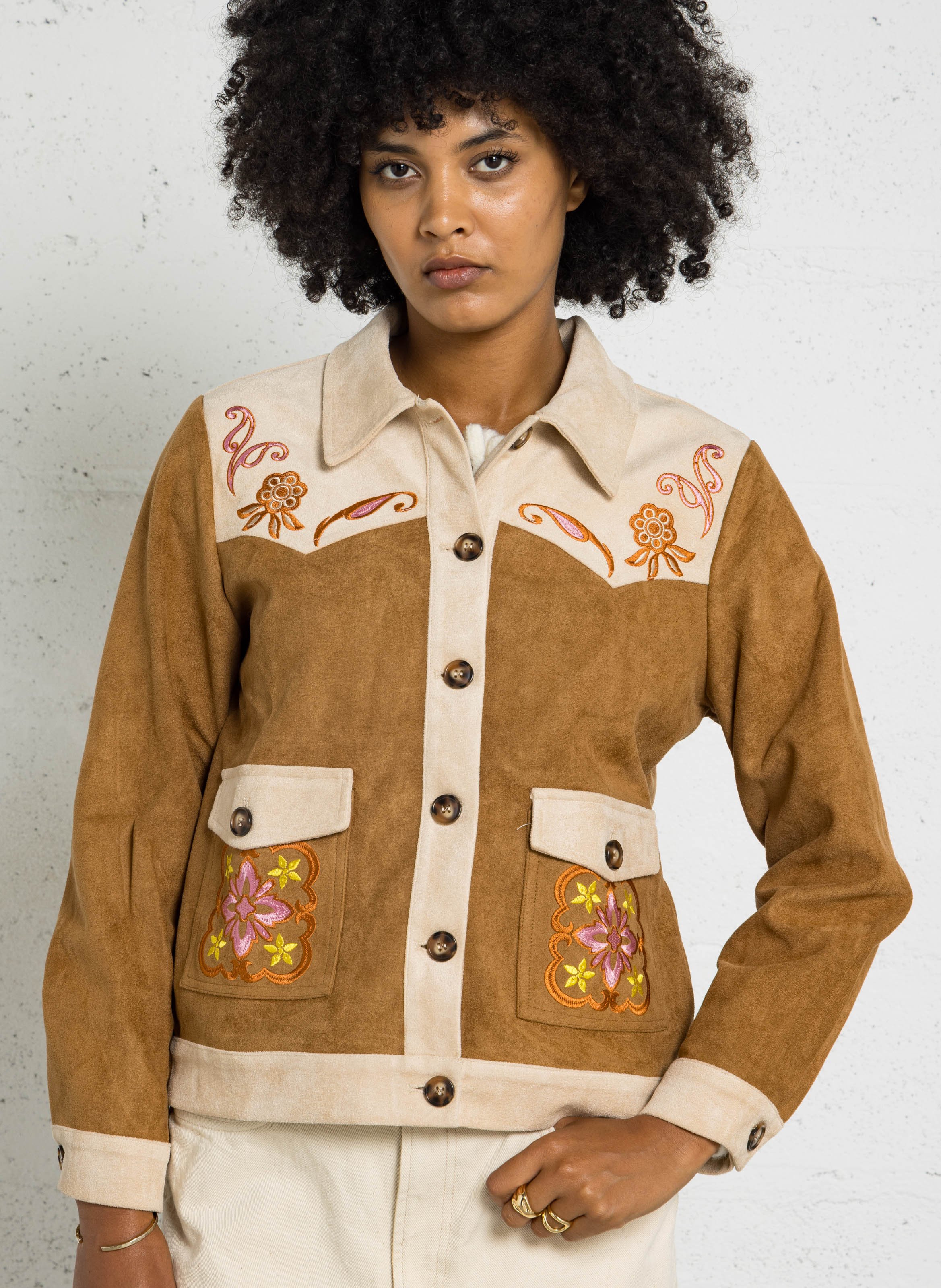 Westernjacke mit Wildleder-Einsätzen LA PETITE ETOILE Khaki