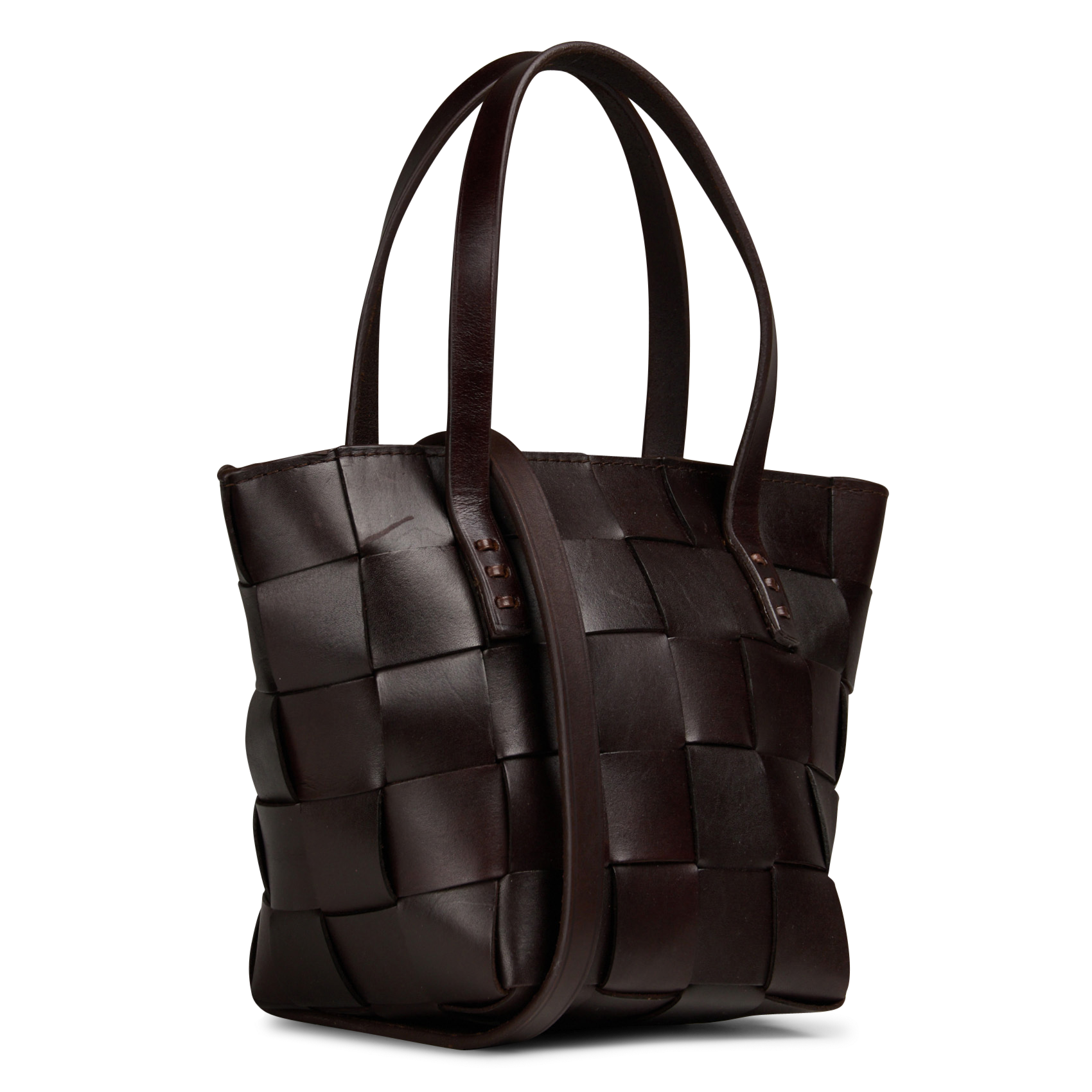 Sac bandoulière en cuir tressé | Marron DRAGON DIFFUSION Femme