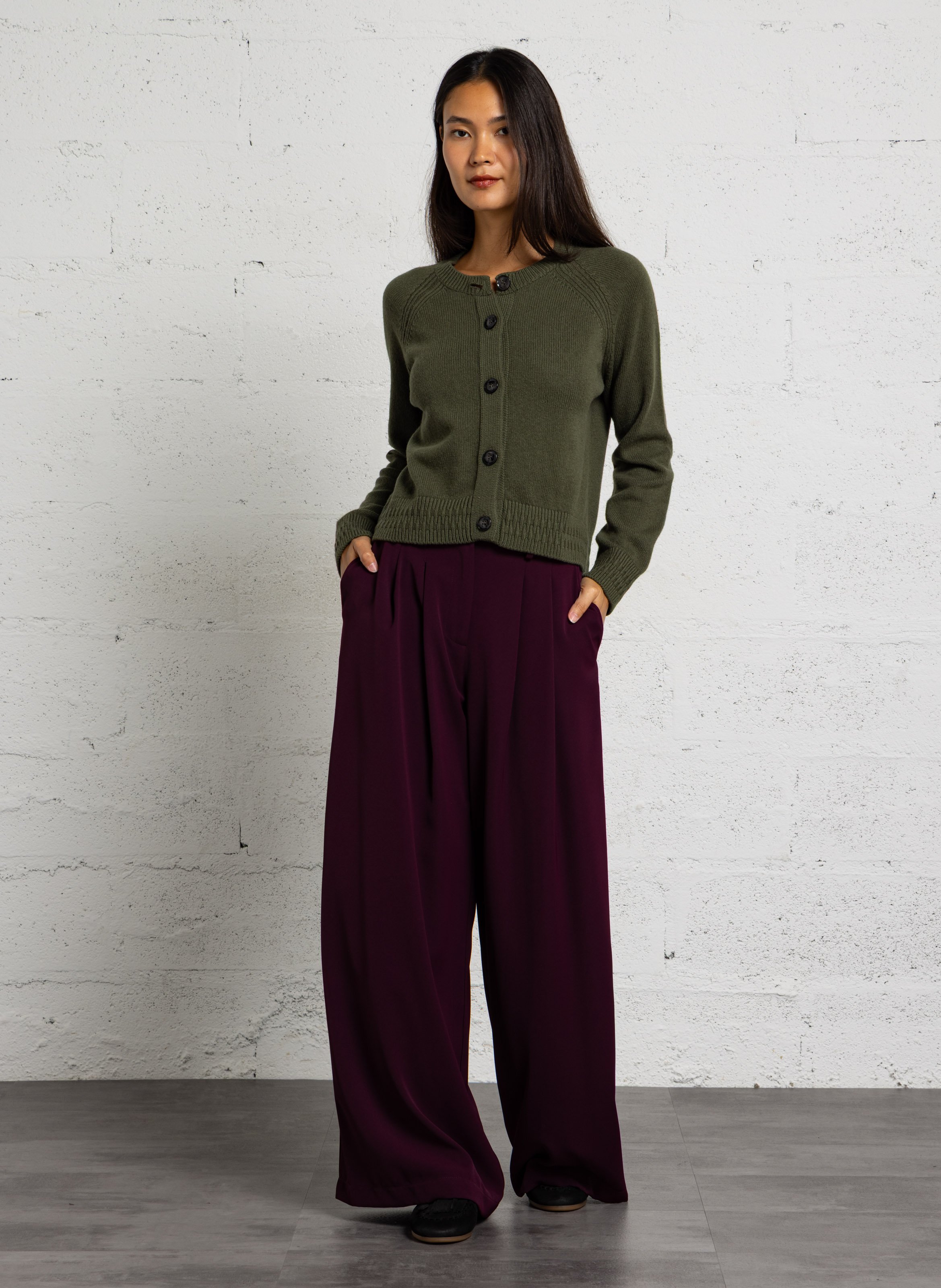 Oversize-Weste aus Wolle und Kaschmir MAISON ANJE Khaki