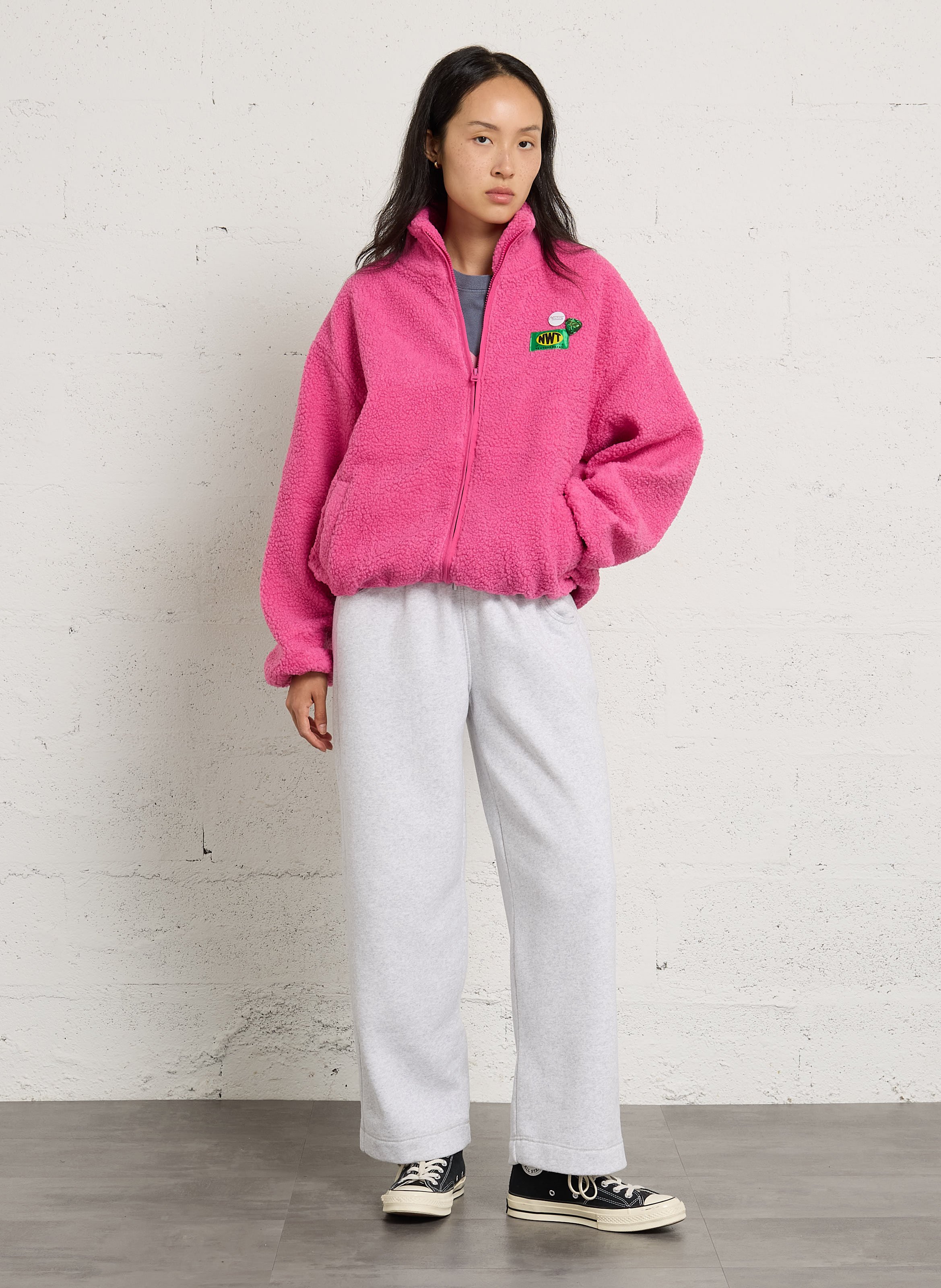 Veste zippée col montant  NEWTONE Rose