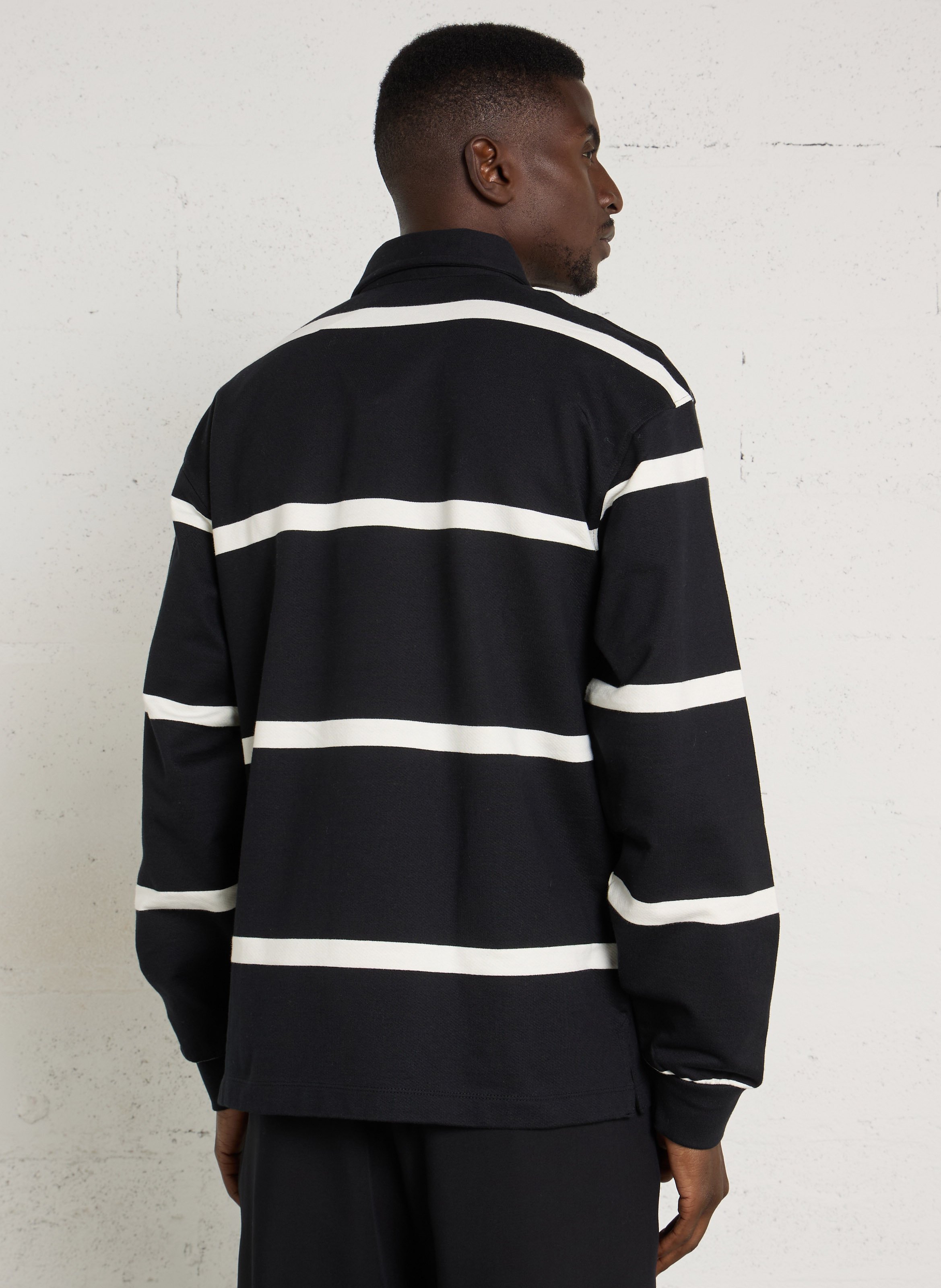 Polo manches longues rayé MINIMUM Noir