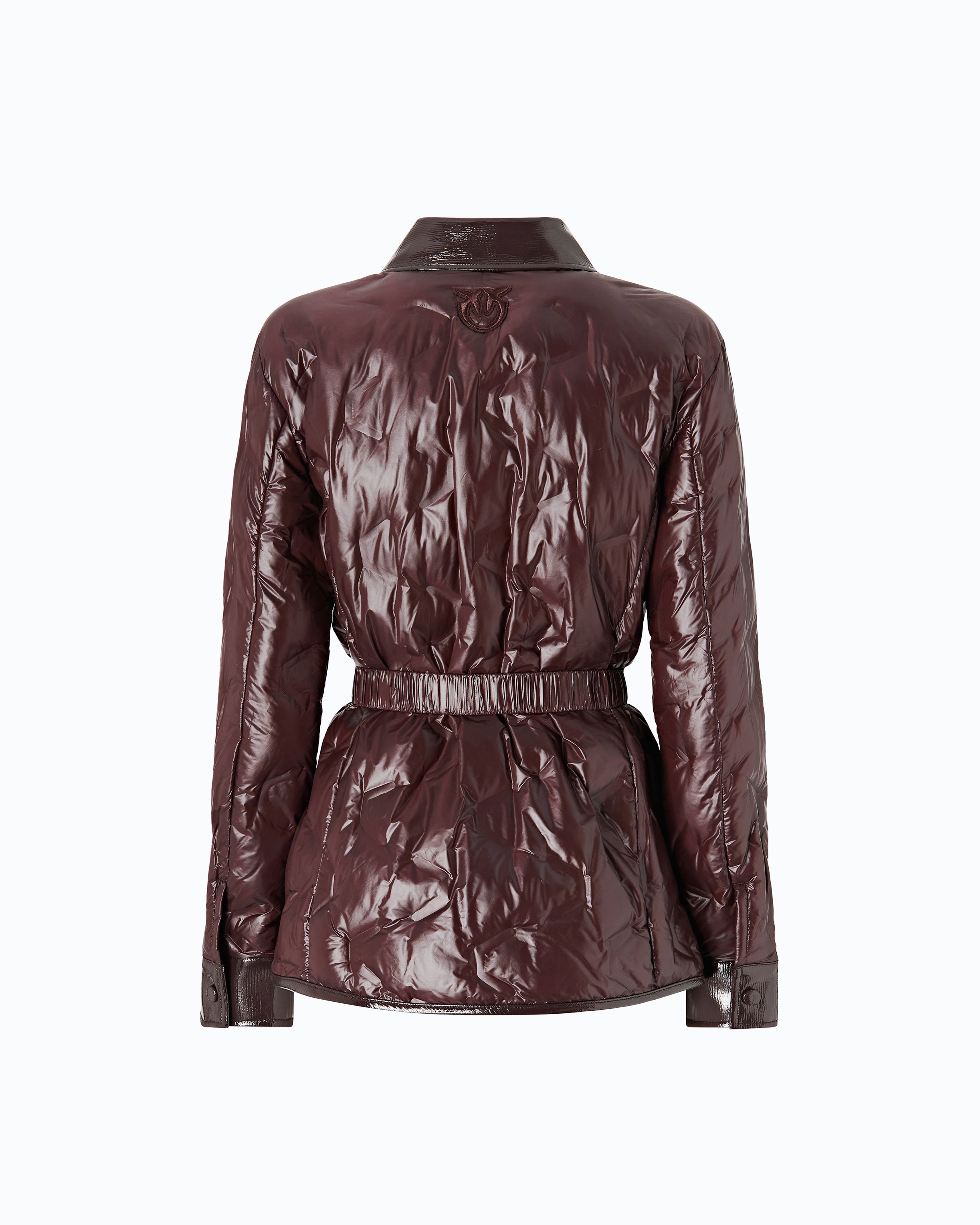 Surchemise rembourrée en tissu semi-brillant PINKO Marron