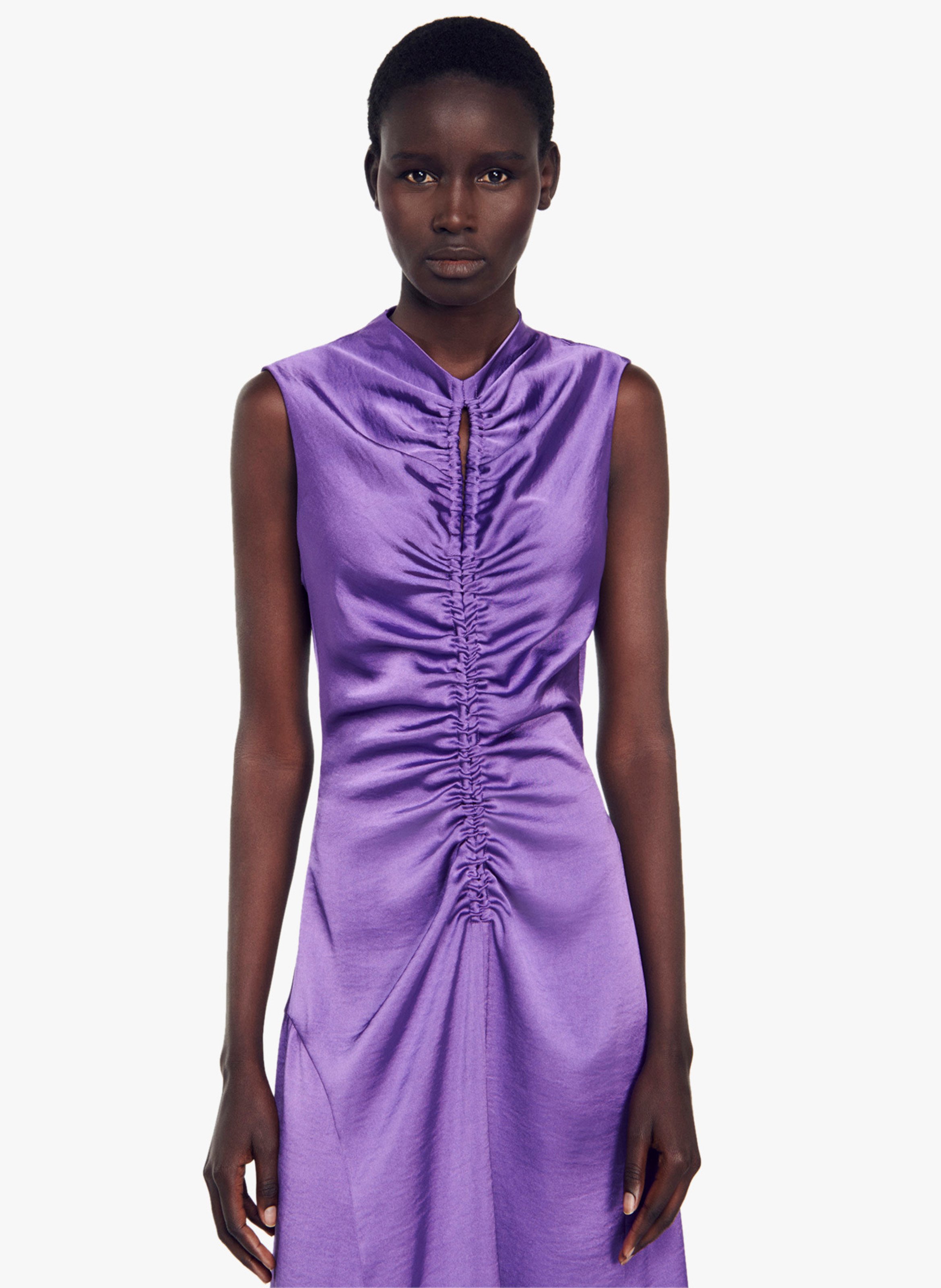 Midi Peplum Dress Violet Sandro Women Place des Tendances