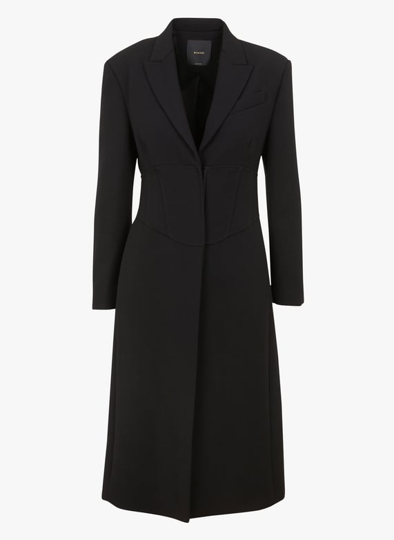 Cappotto con revers in misto lana Black Pinko Donna Place des