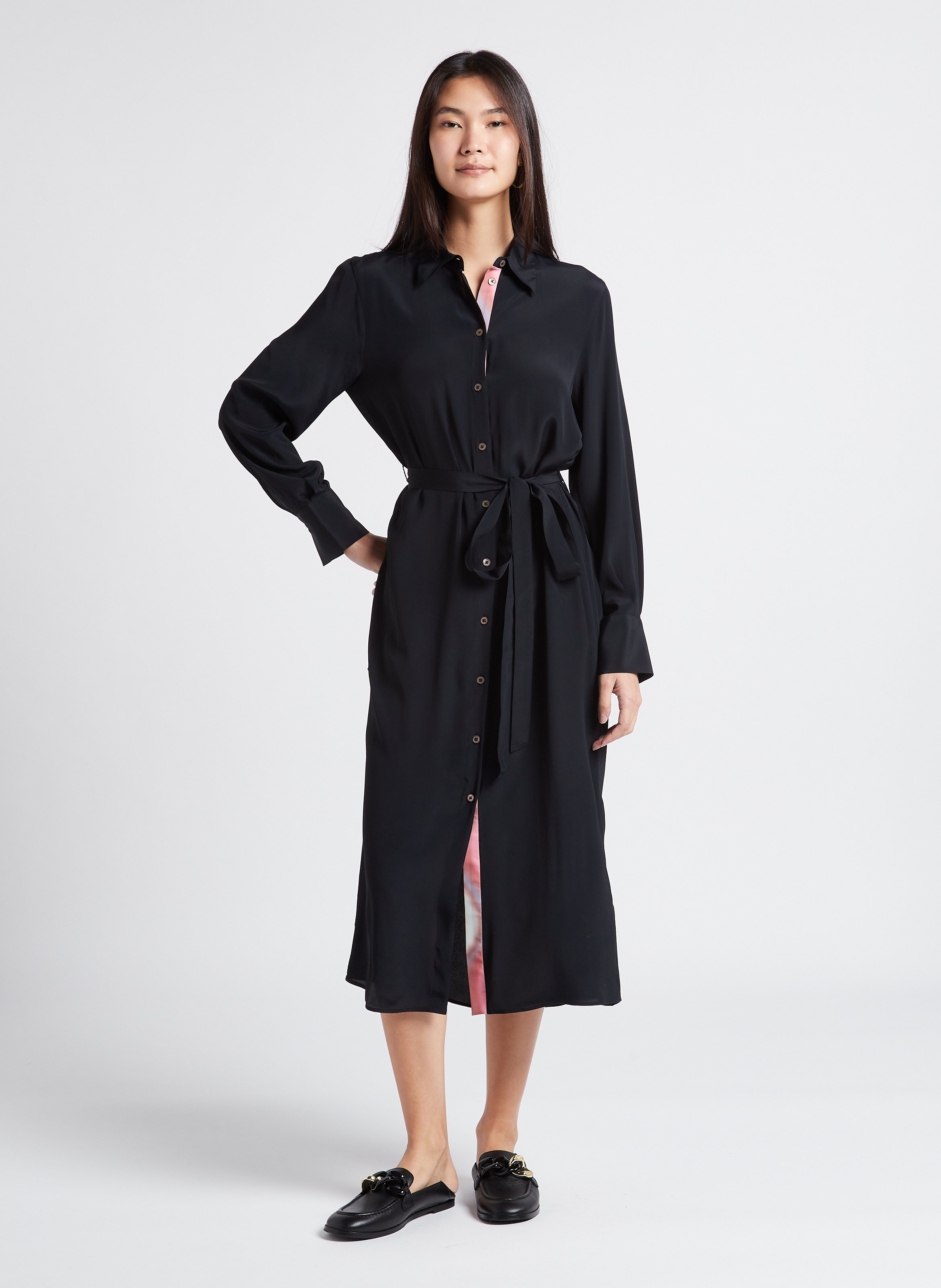 Straight midi dress with classic collar PAUL SMITH Black