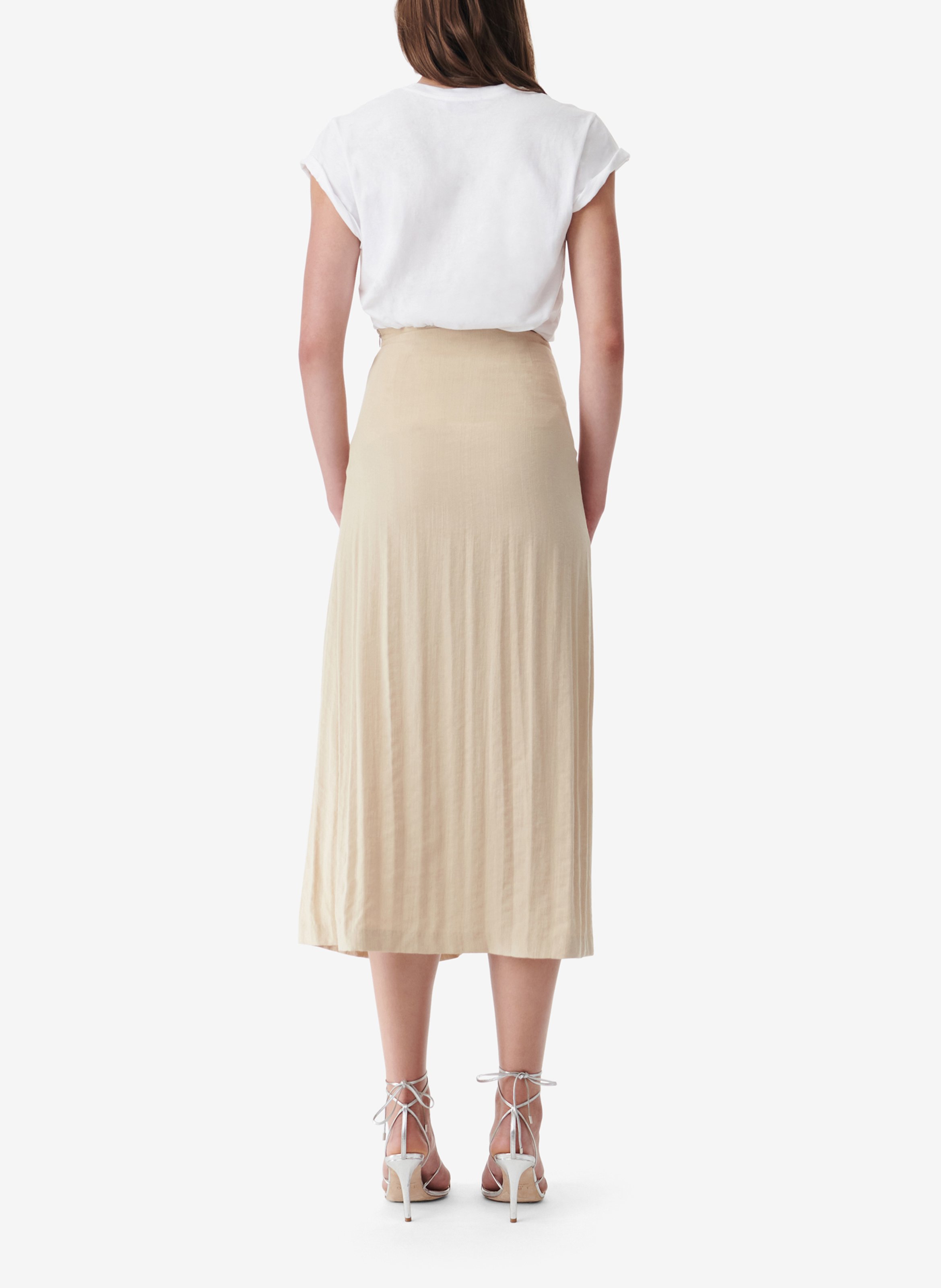 Jupe midi drapée  IRO Beige