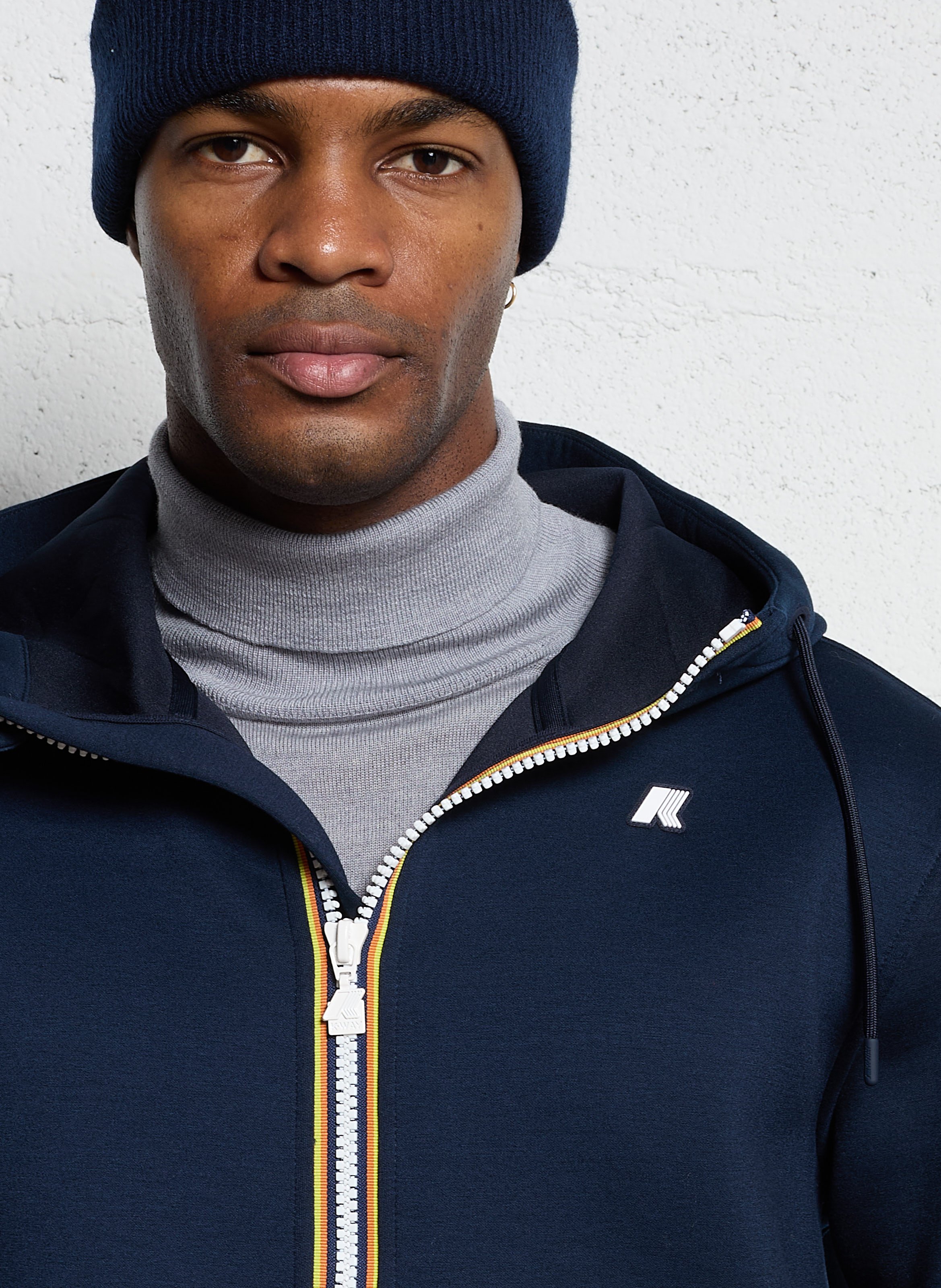 Sweat ample zippé à capuche | Bleu K-WAY Homme