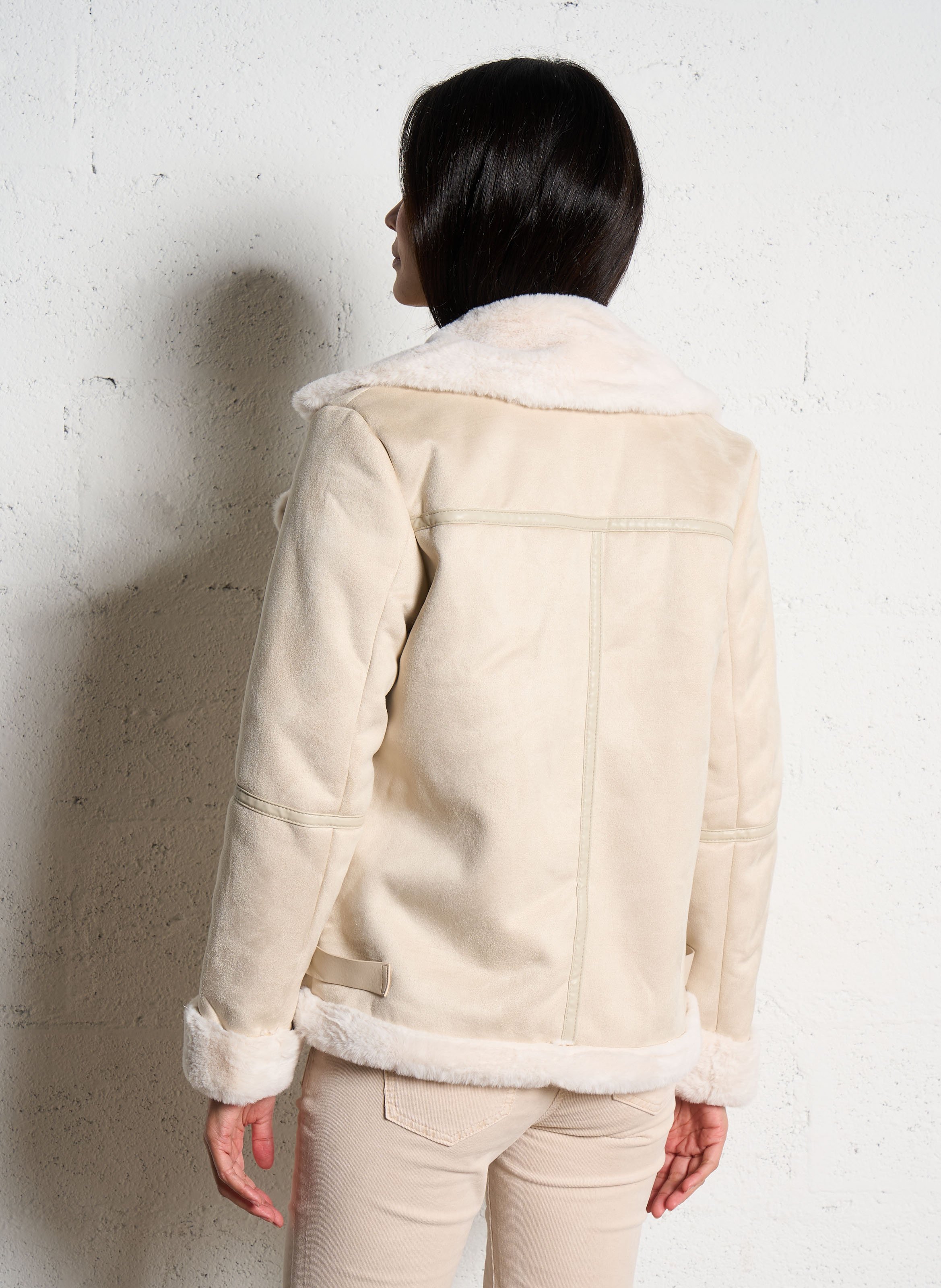 Veste droite col classique MORGAN Beige
