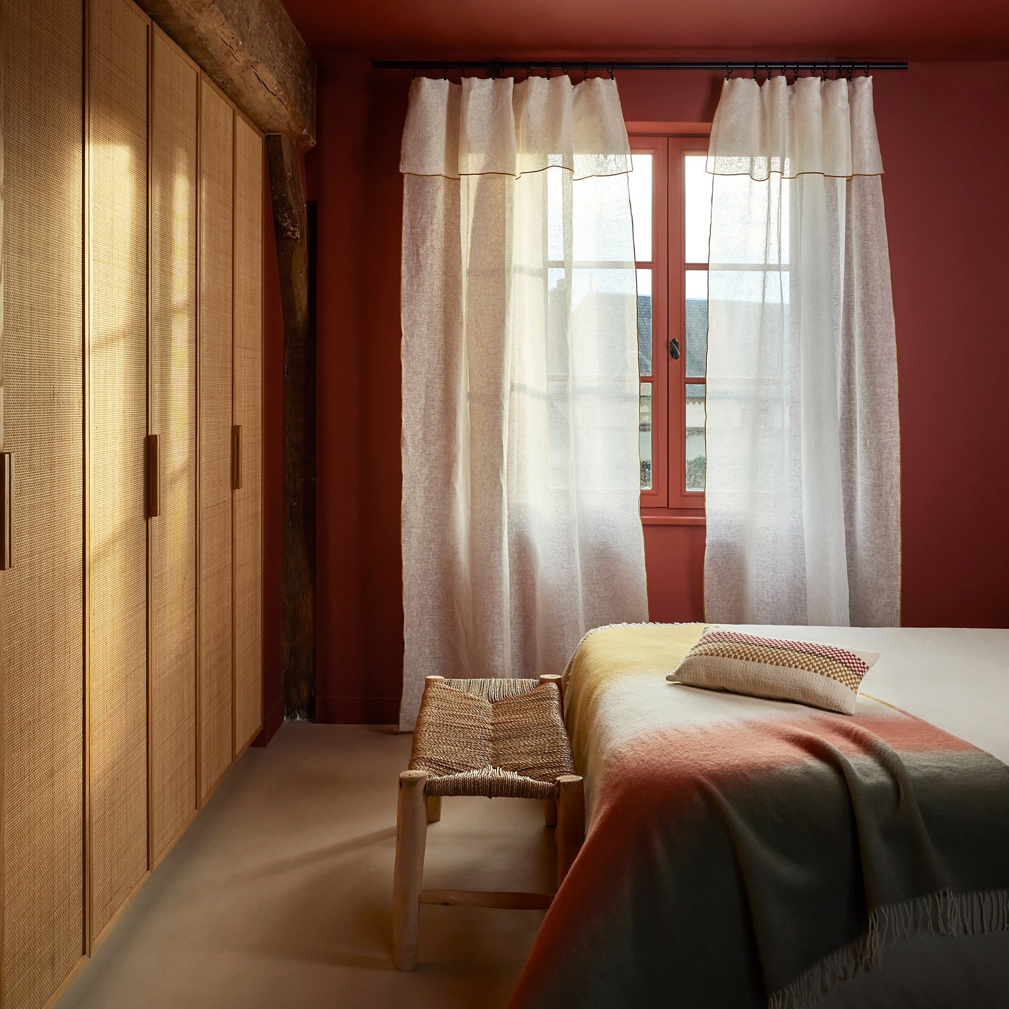 SHADOW - Linen panel net curtain MADURA