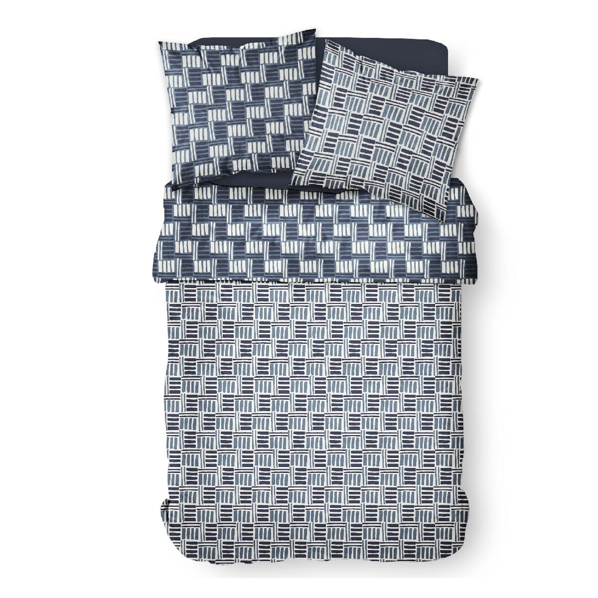 Printed cotton bedding set TODAY LINGE DE MAISON Blue