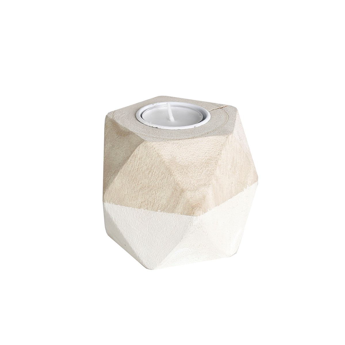 Bougeoir origami en bois FACTORY Blanc