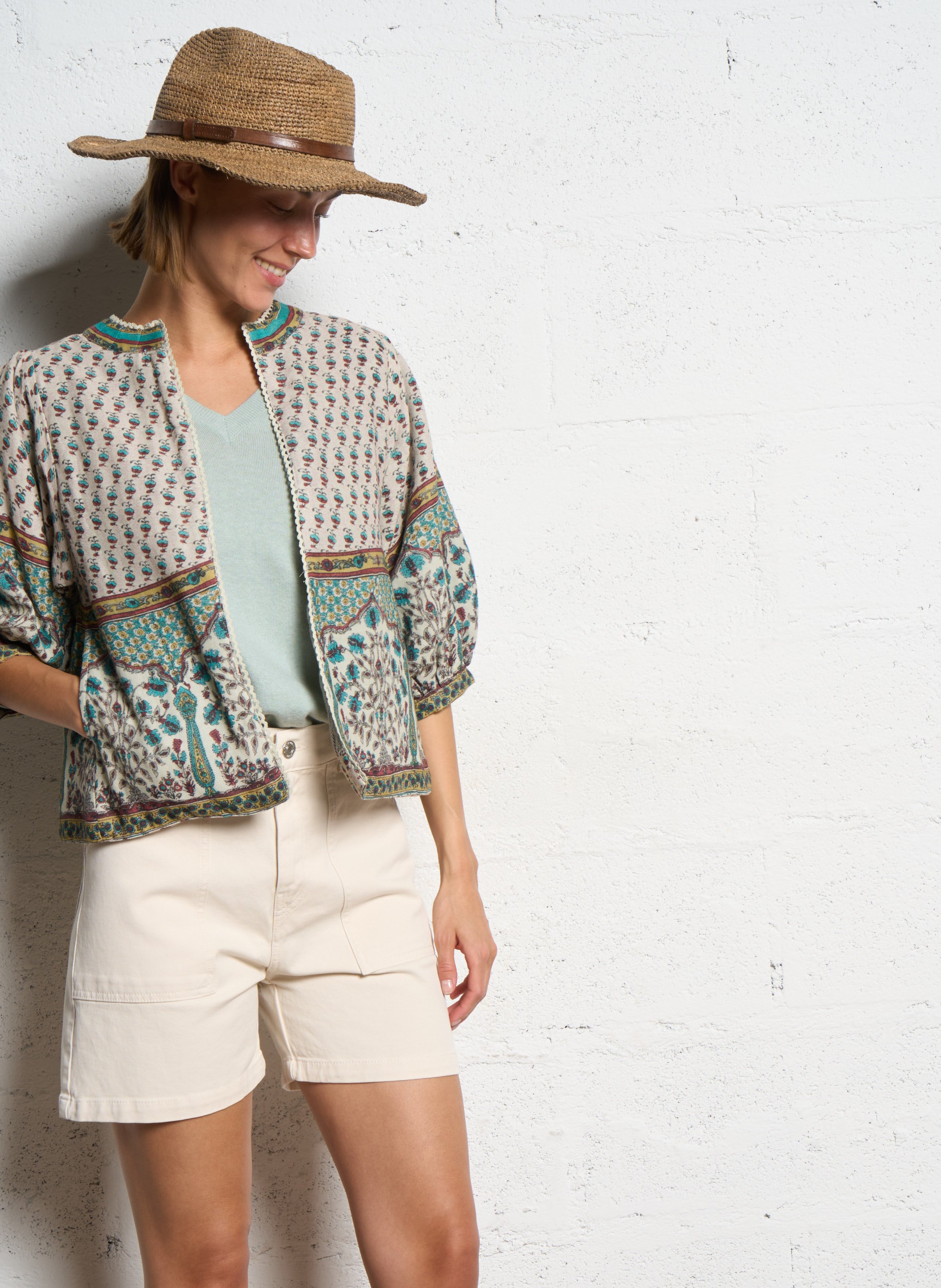 Shorts aus Baumwoll-Mix ACQUAVERDE Weiss