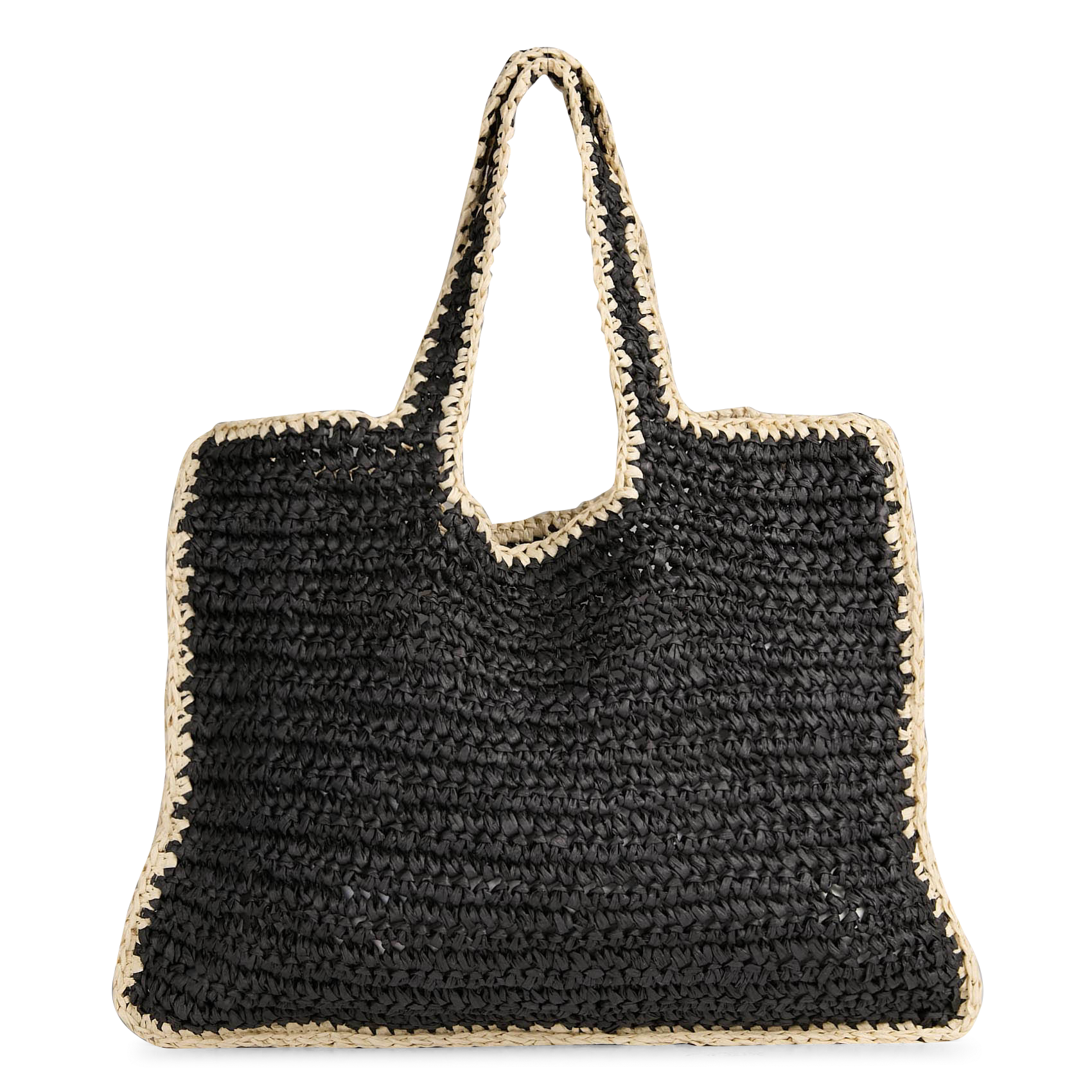 Shopper aus Stroh PIECES Schwarz