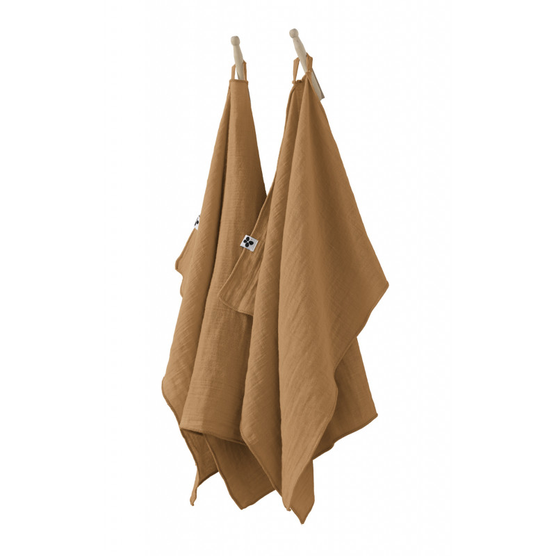 Set of 2 cotton muslin hand towels L'EFFET PAPILLON