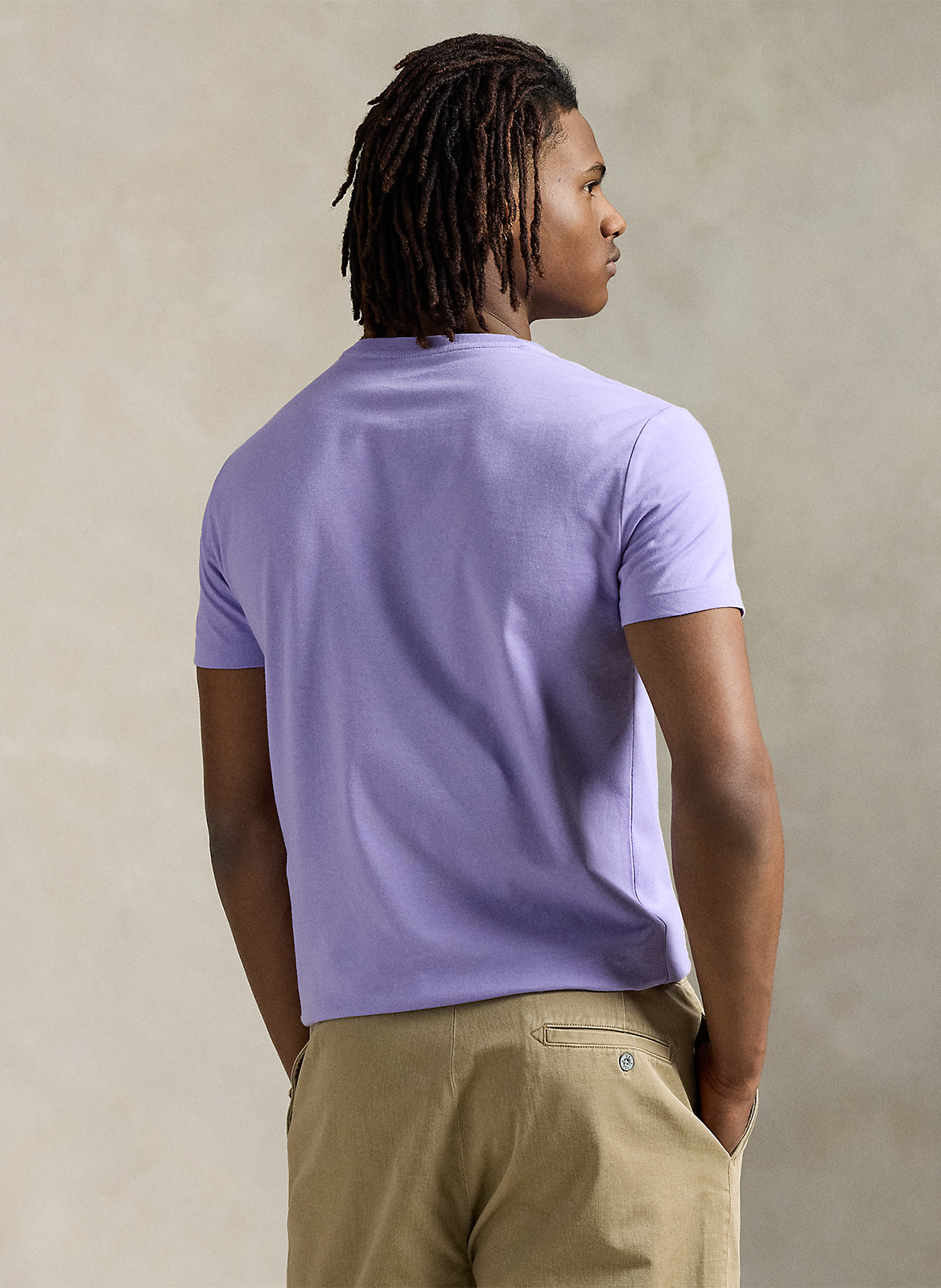 Tee-shirt col rond slim-fit en coton POLO RALPH LAUREN Violet