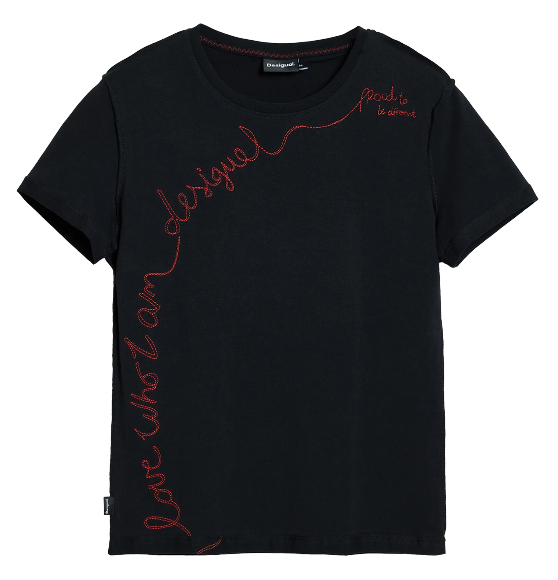 Tee-shirt col rond en coton mélangé DESIGUAL Noir