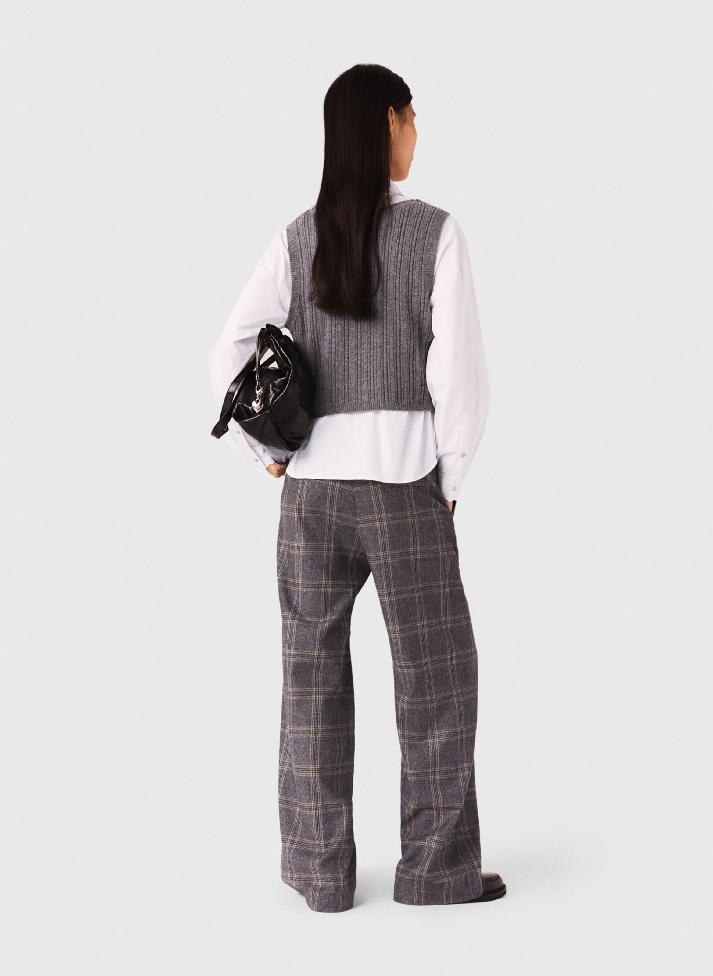 Top en maille 2-en-1 MAJE Gris