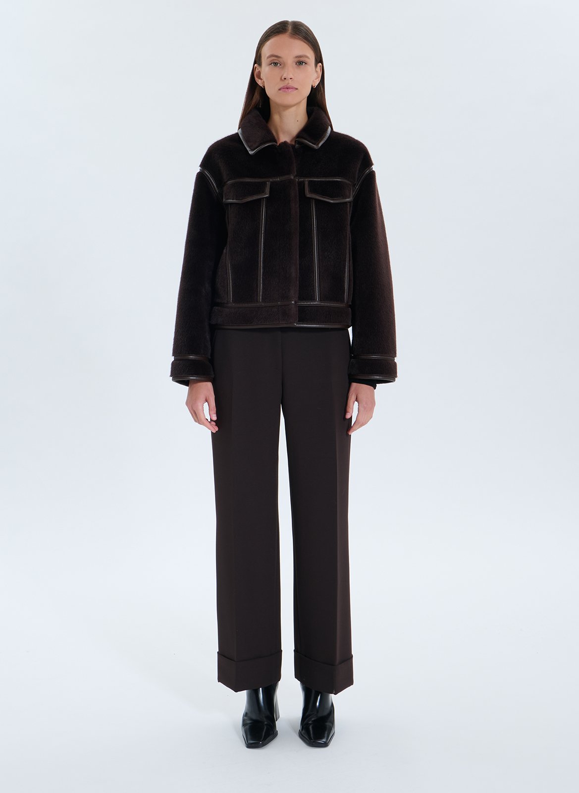 Short reversible oversized jacket ZAPA Brown