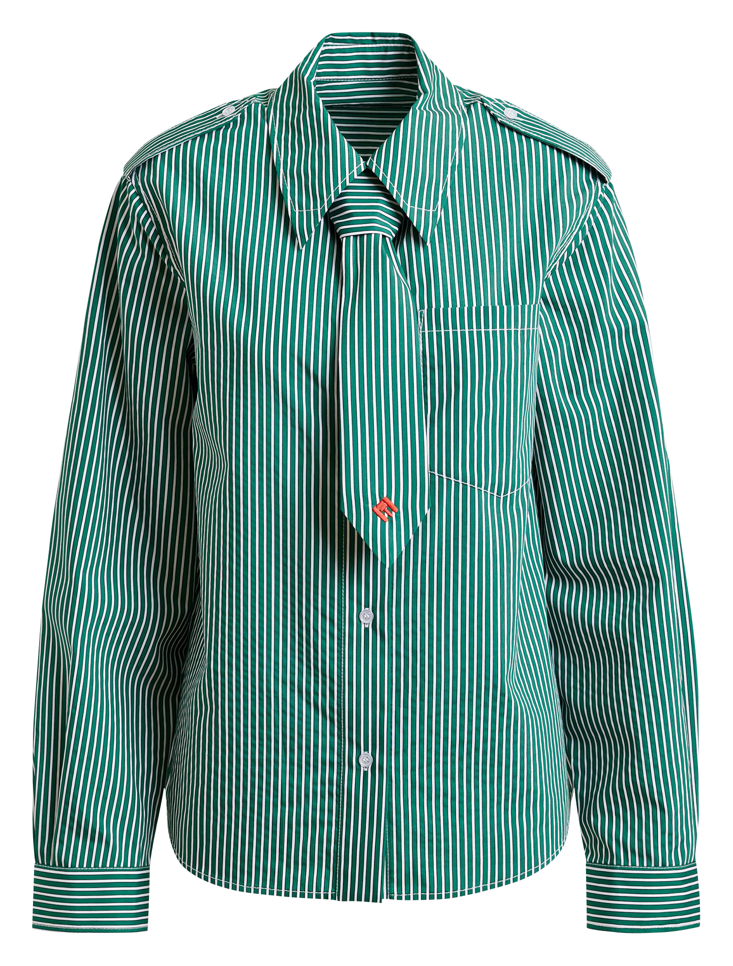 Chemise col classique en coton mélangé ESSENTIEL ANTWERP Vert