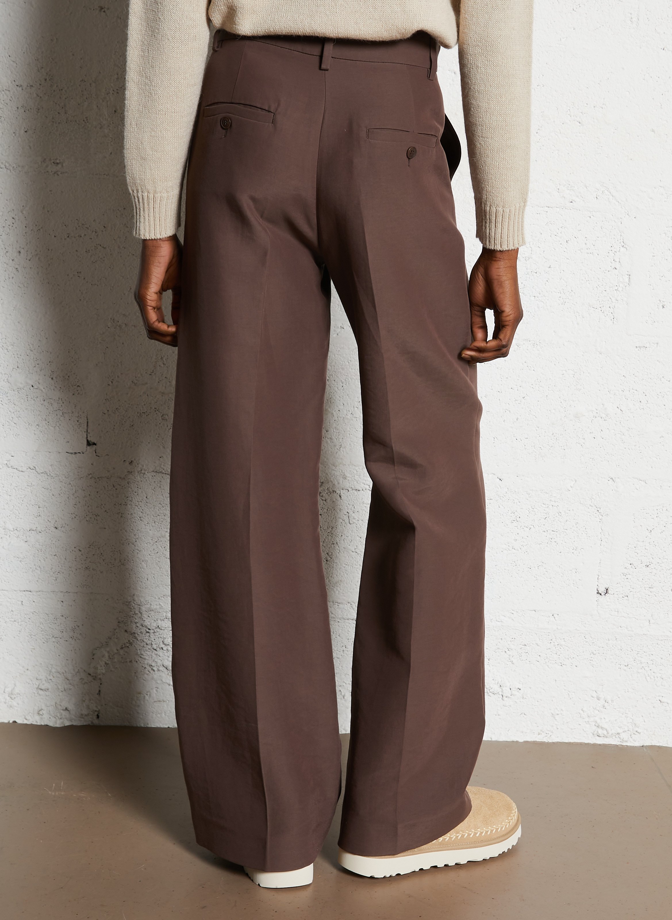 High-waisted straight leg pants MAX MARA WEEK END Brown