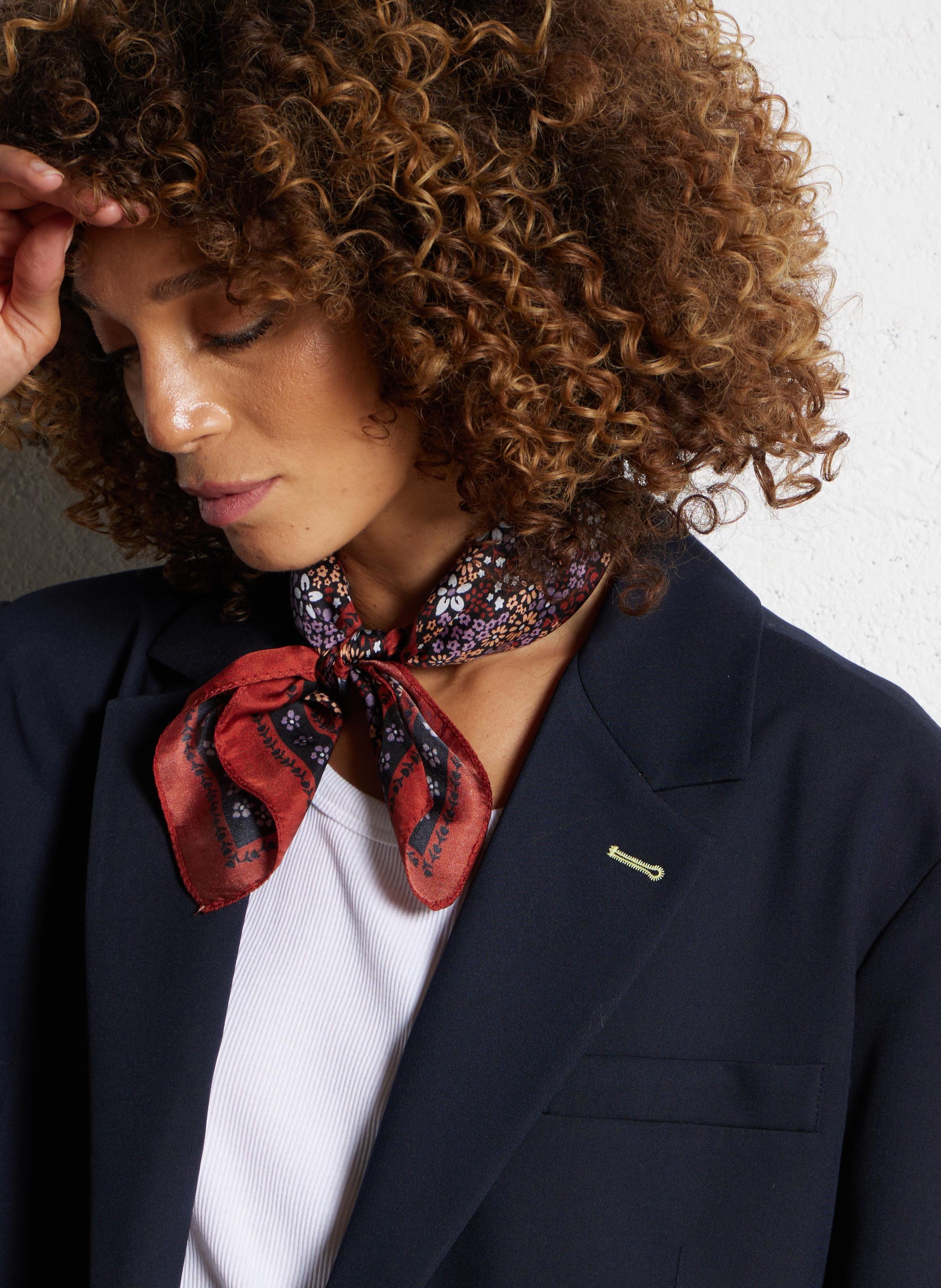 Cotton-blend cardigan with tailored collar IMPERIAL Blue