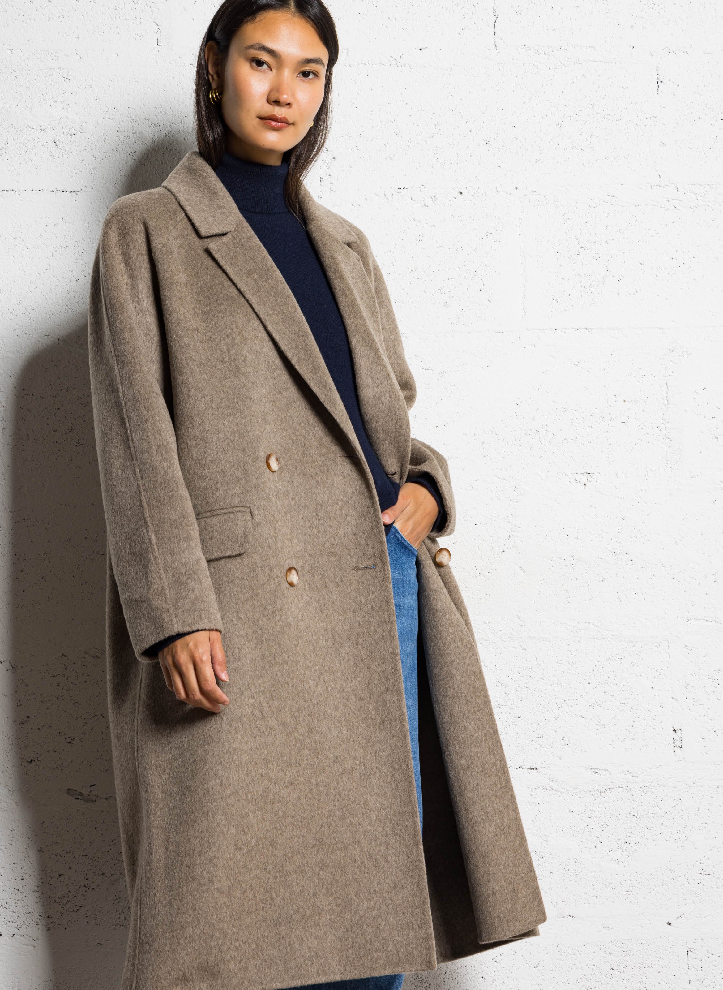 Algon oversized wool coat DES PETITS HAUTS Beige